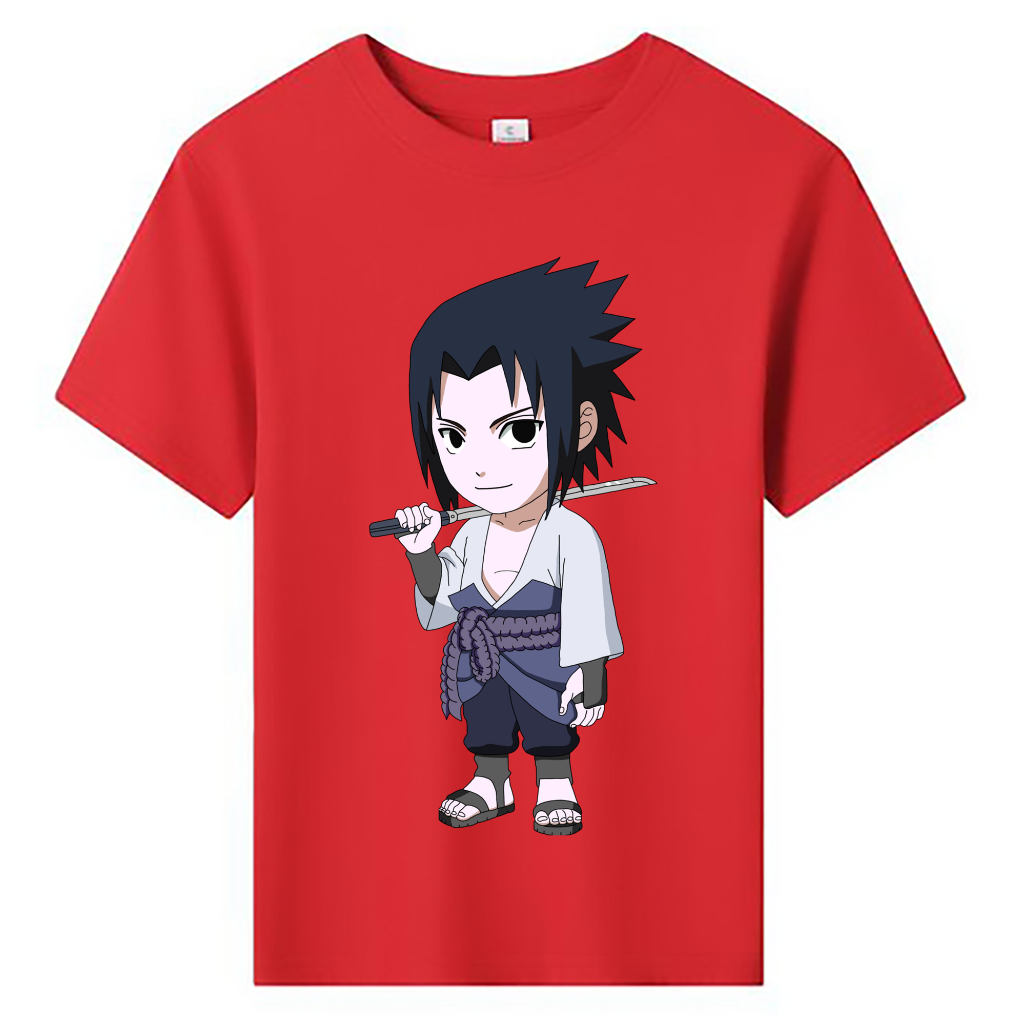 （画像用） NARUTO -ナルト- うちは サスケ Uchiha Sasuke 綿100％キッズTシャツ（フロントプリント）