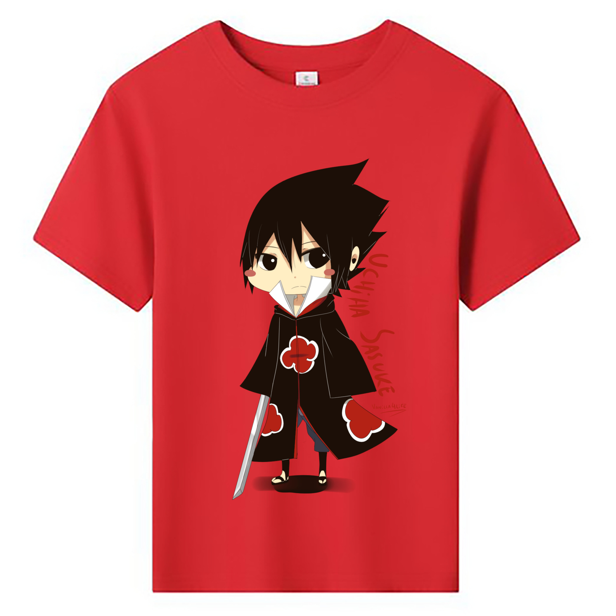 （画像用） NARUTO -ナルト- うちは サスケ Uchiha Sasuke 綿100％キッズTシャツ（フロントプリント）