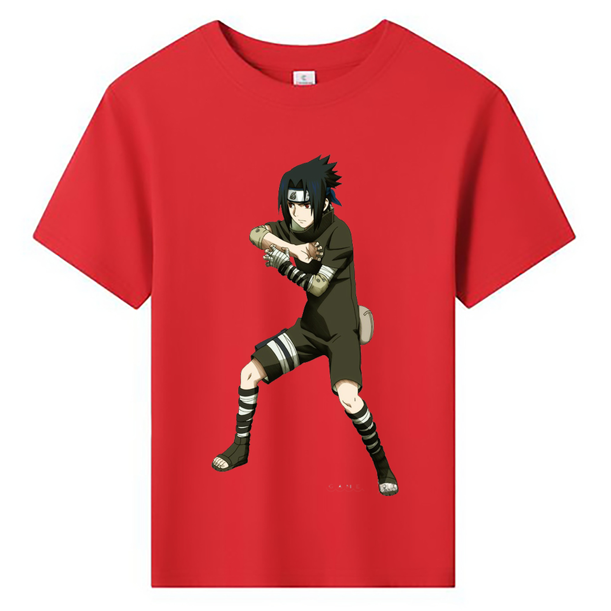 （画像用） NARUTO -ナルト- うちは サスケ Uchiha Sasuke 綿100％キッズTシャツ（フロントプリント）