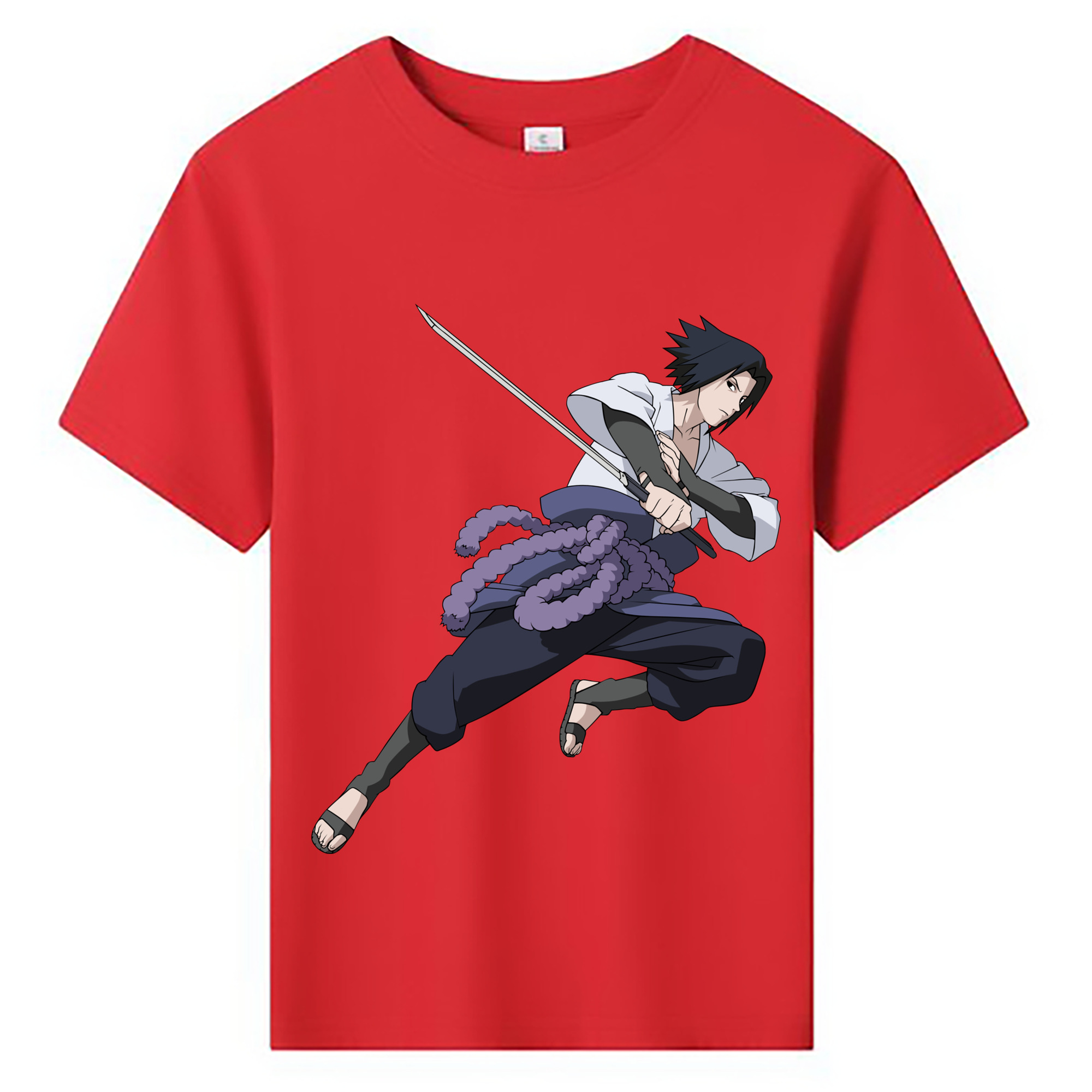 （画像用） NARUTO -ナルト- うちは サスケ Uchiha Sasuke 綿100％キッズTシャツ（フロントプリント）