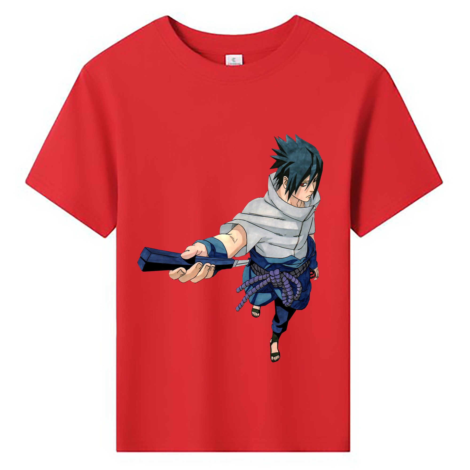 （画像用） NARUTO -ナルト- うちは サスケ Uchiha Sasuke 綿100％キッズTシャツ（フロントプリント）
