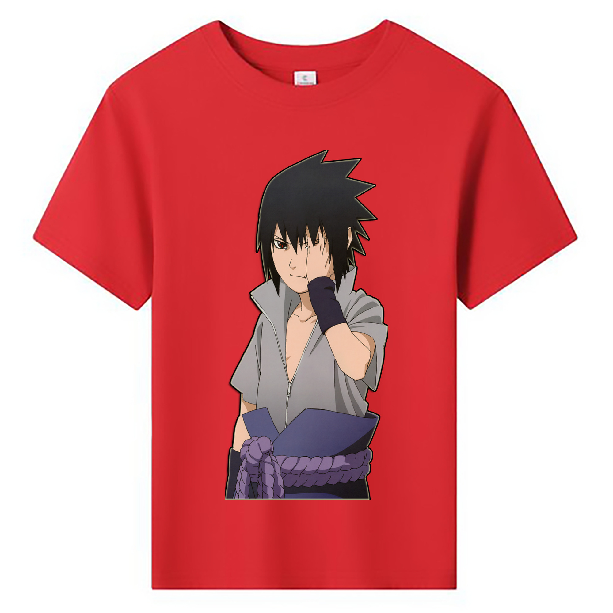 （画像用） NARUTO -ナルト- うちは サスケ Uchiha Sasuke 綿100％キッズTシャツ（フロントプリント）