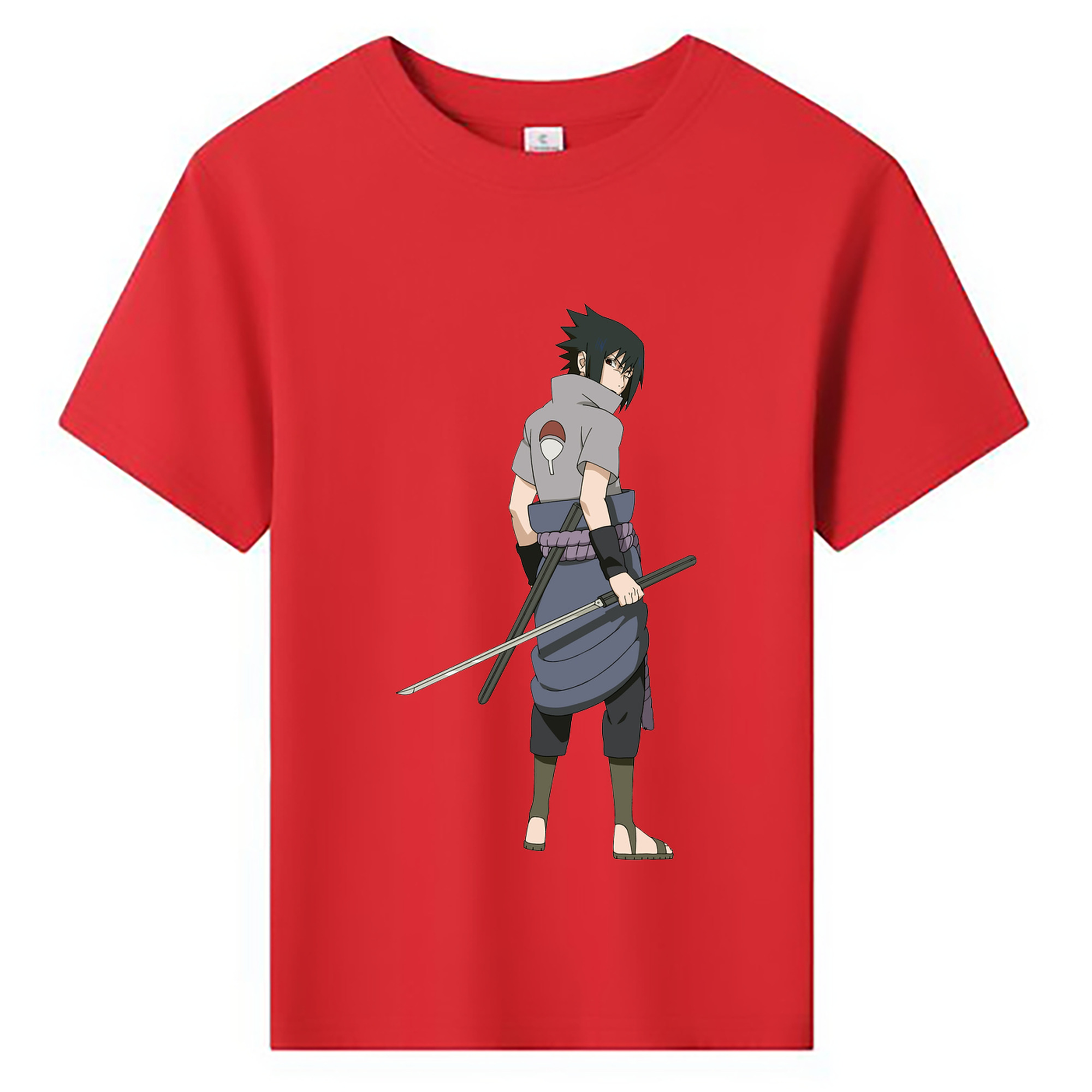 （画像用） NARUTO -ナルト- うちは サスケ Uchiha Sasuke 綿100％キッズTシャツ（フロントプリント）