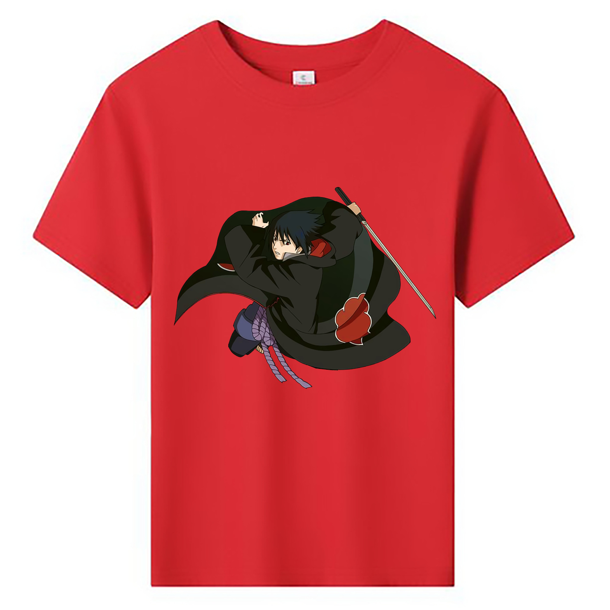 （画像用） NARUTO -ナルト- うちは サスケ Uchiha Sasuke 綿100％キッズTシャツ（フロントプリント）