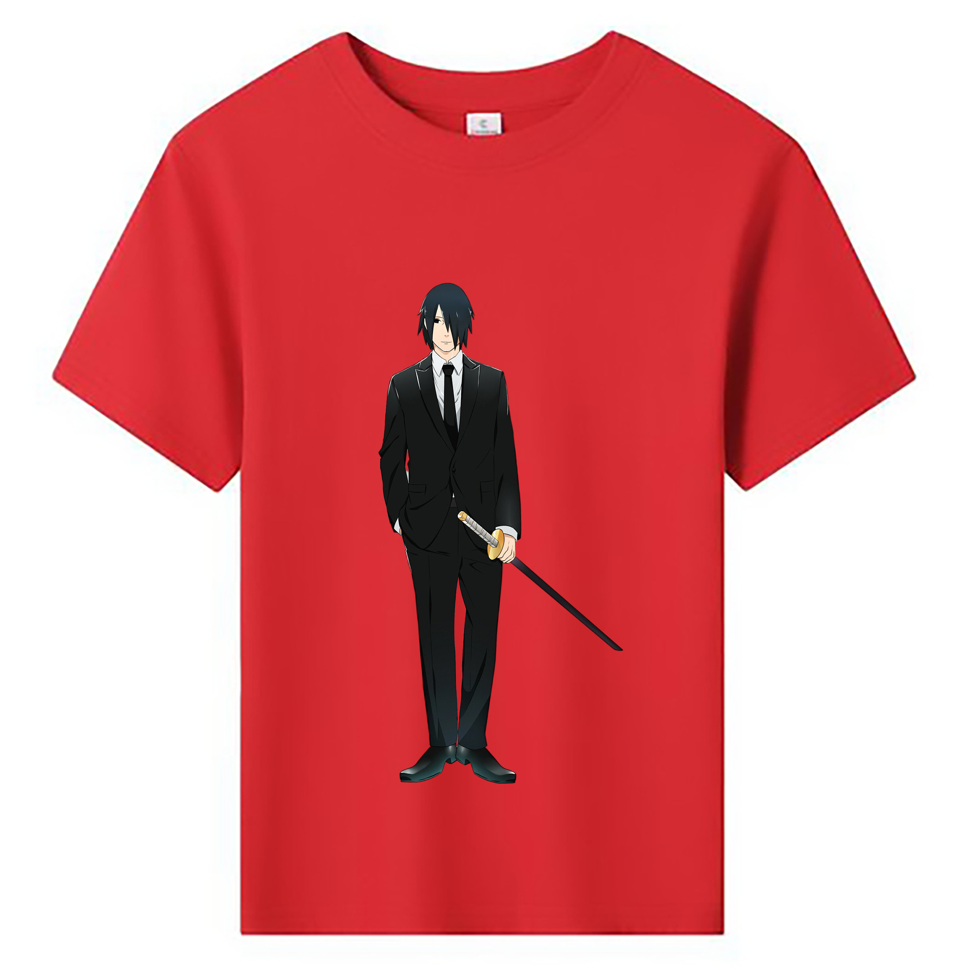 （画像用） NARUTO -ナルト- うちは サスケ Uchiha Sasuke 綿100％キッズTシャツ（フロントプリント）