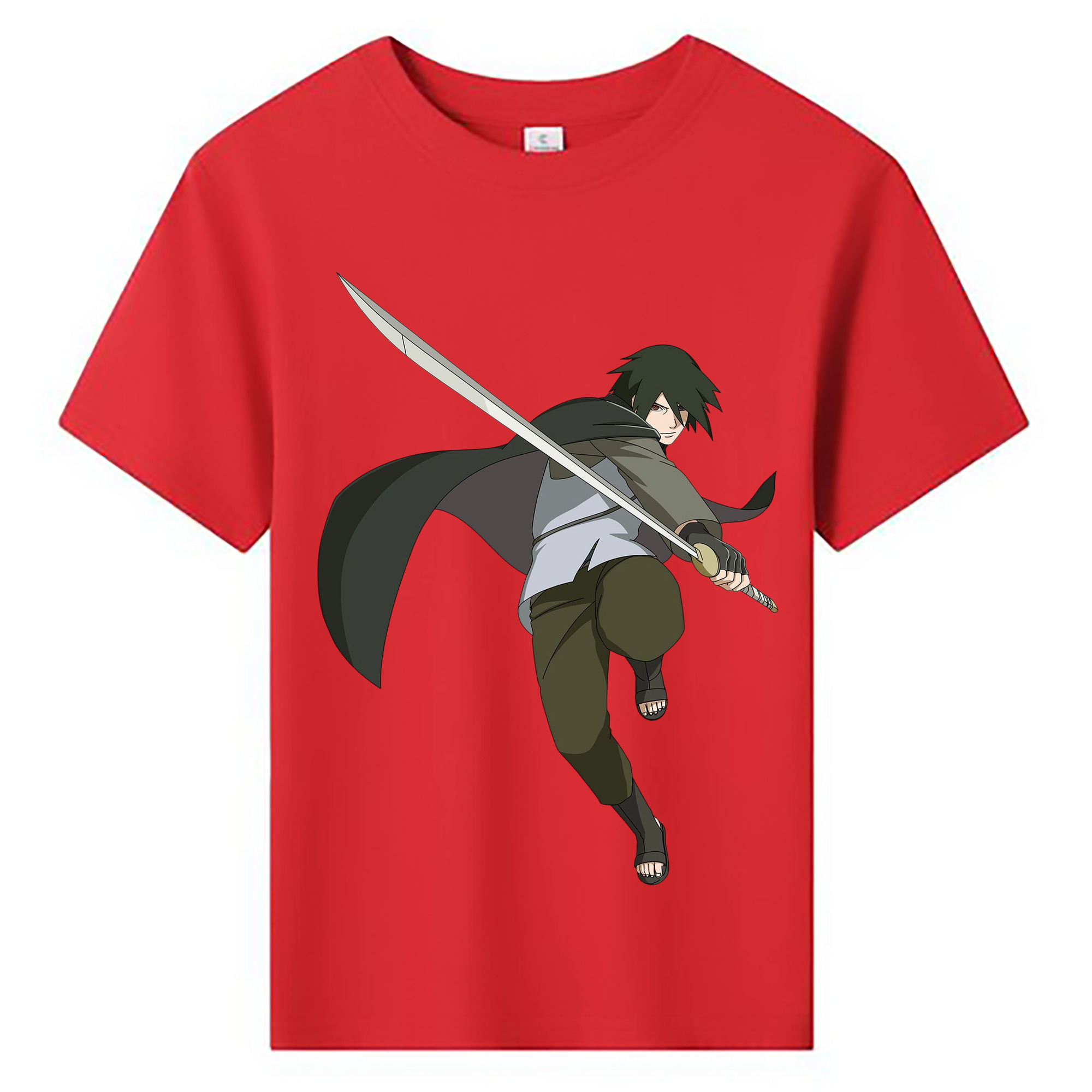 （画像用） NARUTO -ナルト- うちは サスケ Uchiha Sasuke 綿100％キッズTシャツ（フロントプリント）