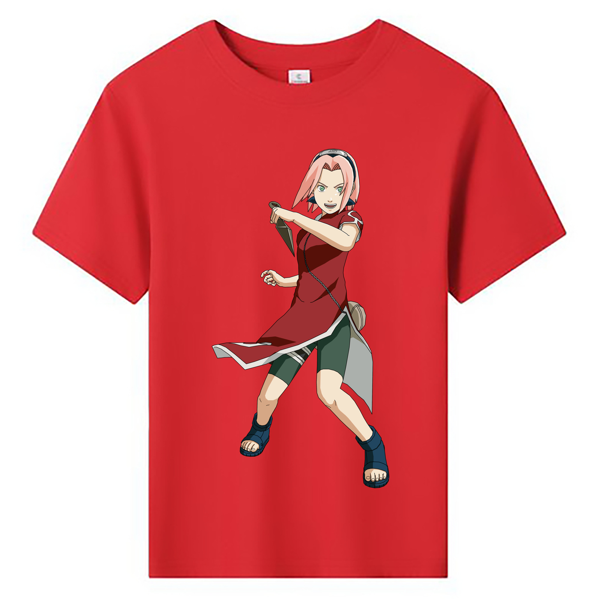 （画像用） NARUTO -ナルト- 春野サクラ Haruno Sakura 綿100％キッズTシャツ（フロントプリント）