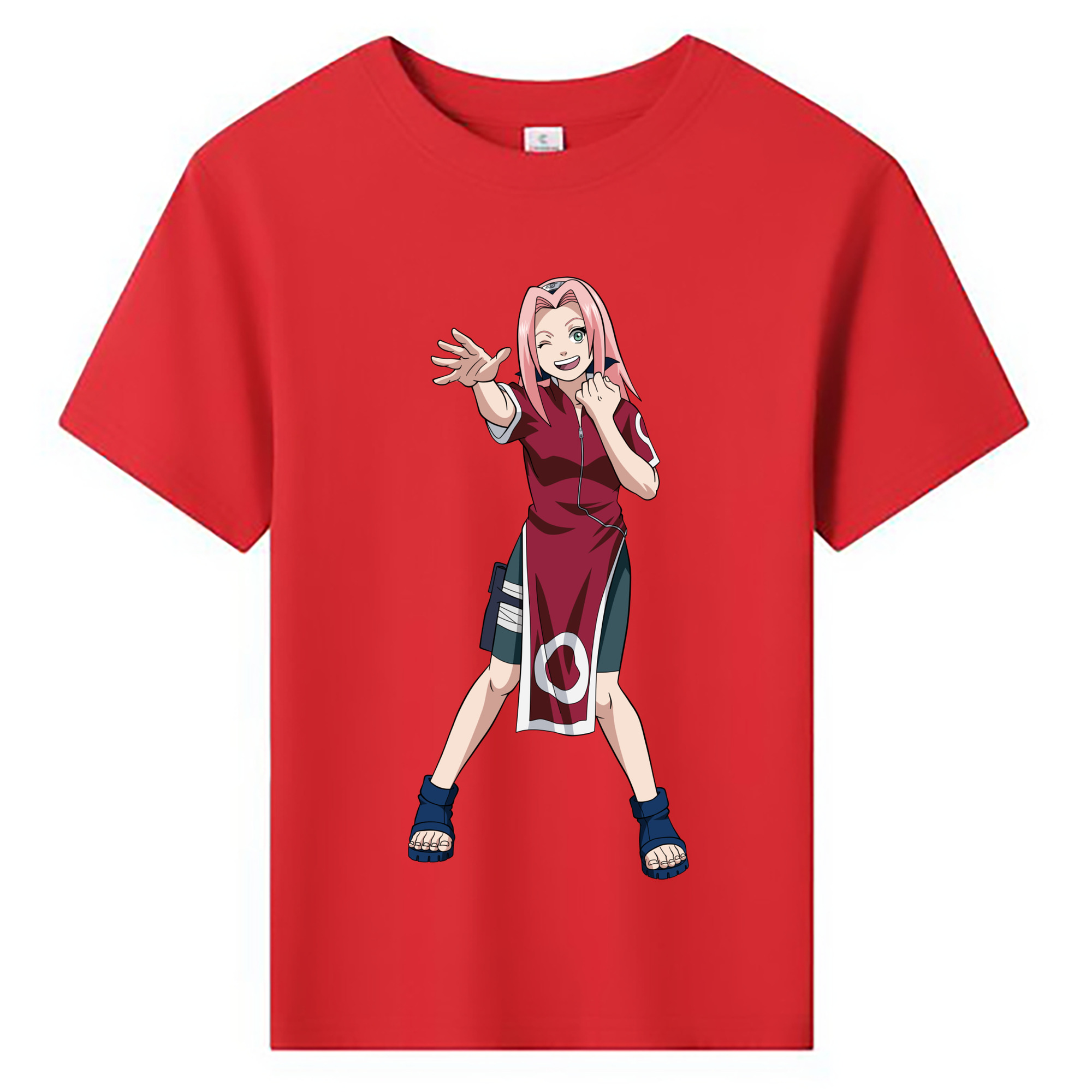 （画像用） NARUTO -ナルト- 春野サクラ Haruno Sakura 綿100％キッズTシャツ（フロントプリント）