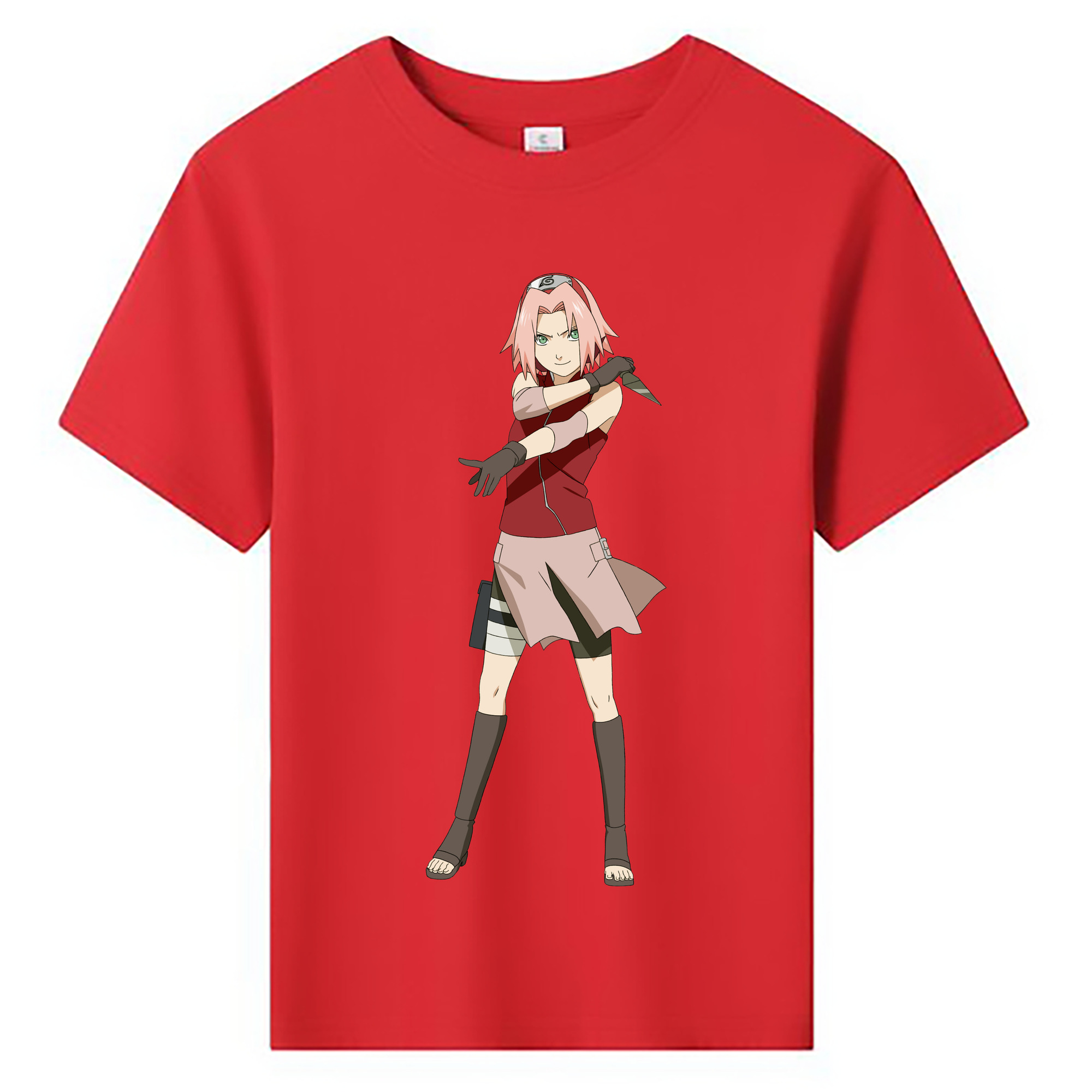 （画像用） NARUTO -ナルト- 春野サクラ Haruno Sakura 綿100％キッズTシャツ（フロントプリント）