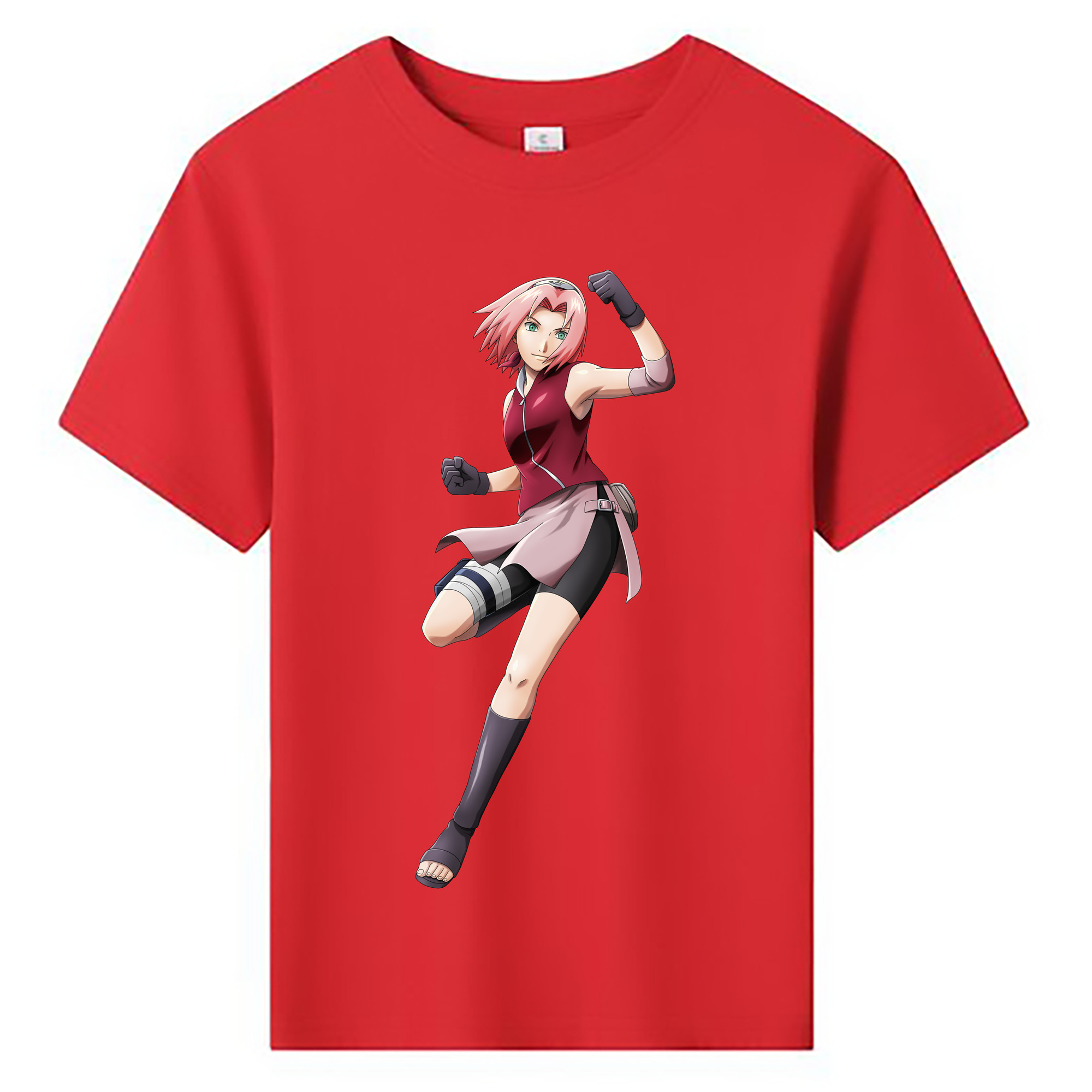 （画像用） NARUTO -ナルト- 春野サクラ Haruno Sakura 綿100％キッズTシャツ（フロントプリント）
