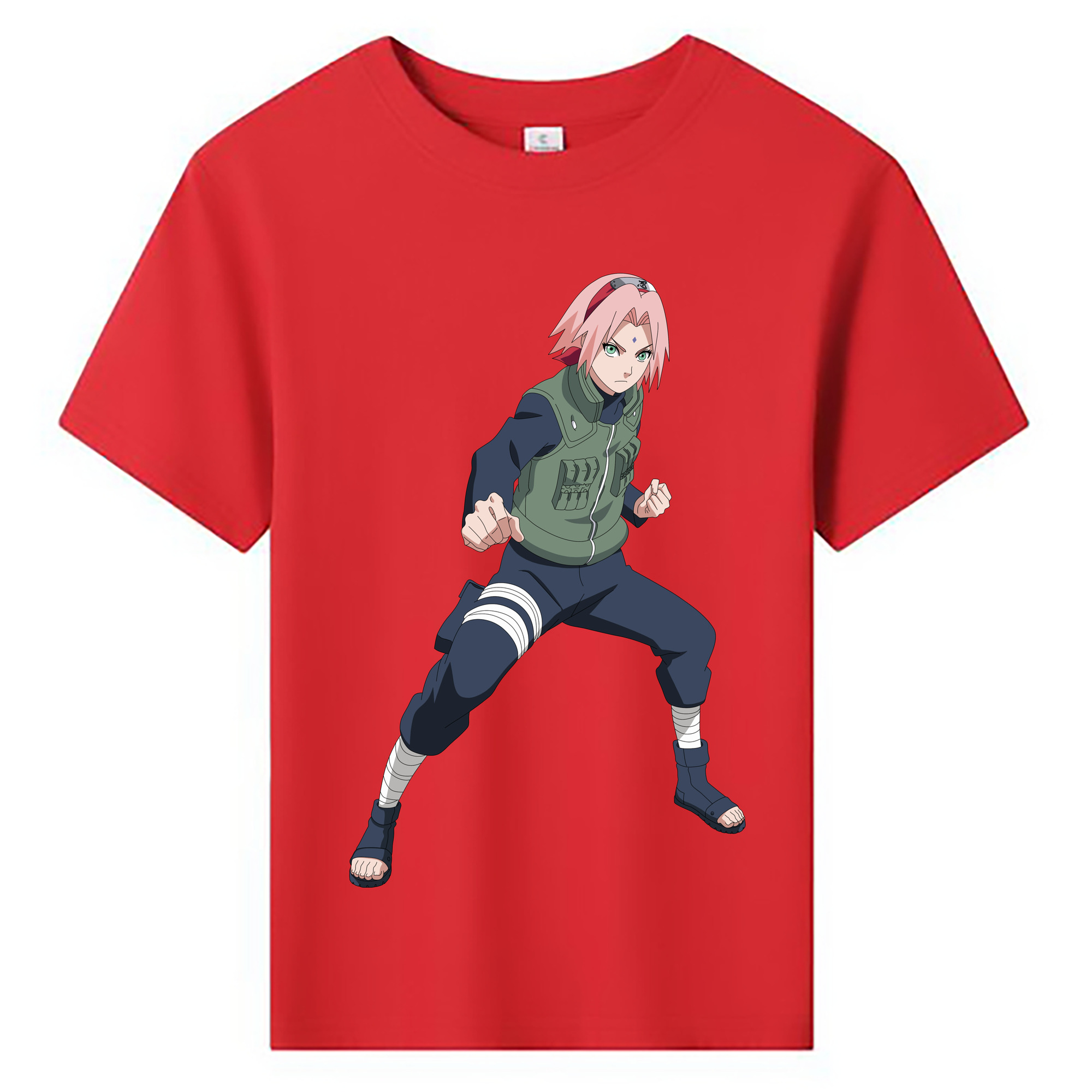 （画像用） NARUTO -ナルト- 春野サクラ Haruno Sakura 綿100％キッズTシャツ（フロントプリント）
