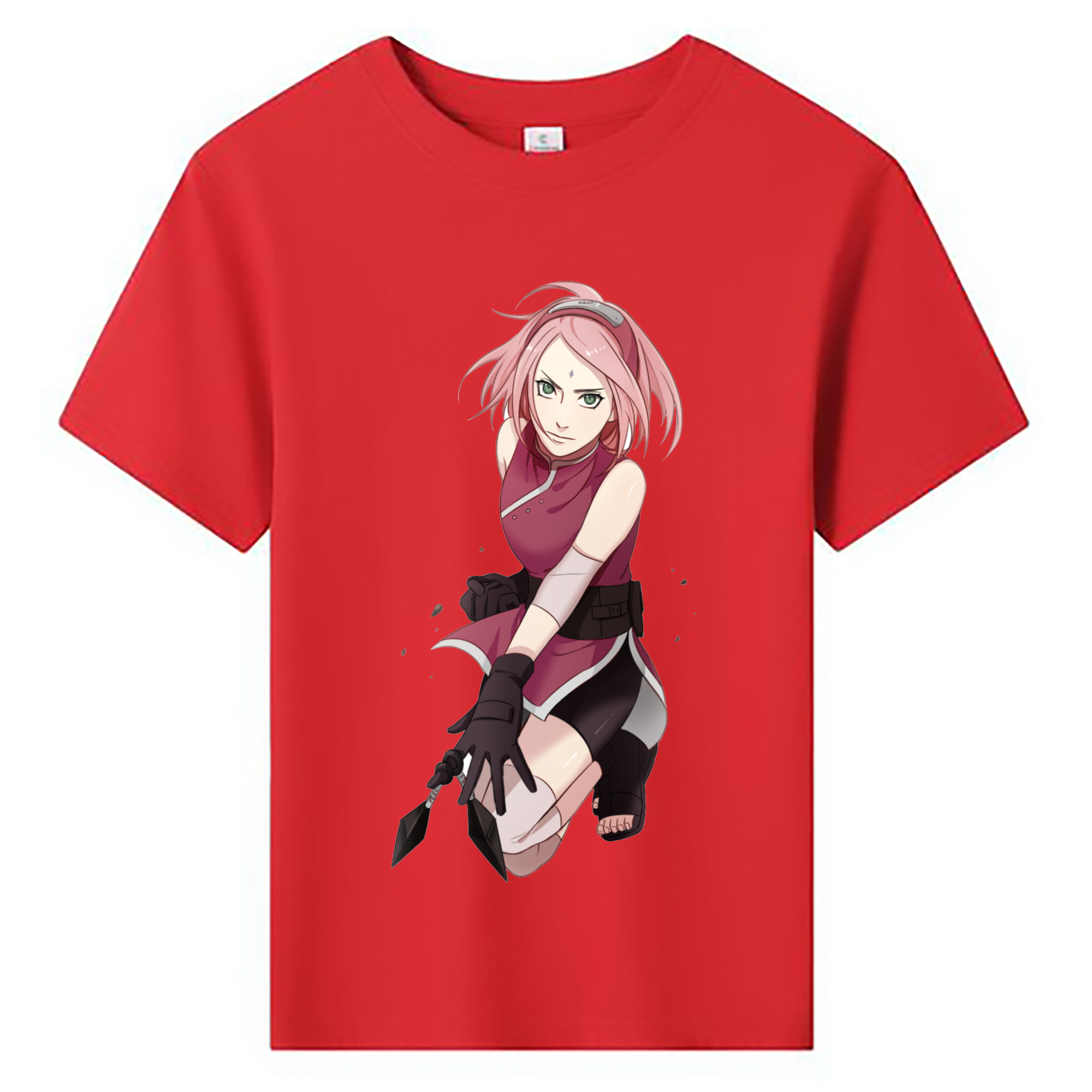 （画像用） NARUTO -ナルト- 春野サクラ Haruno Sakura 綿100％キッズTシャツ（フロントプリント）