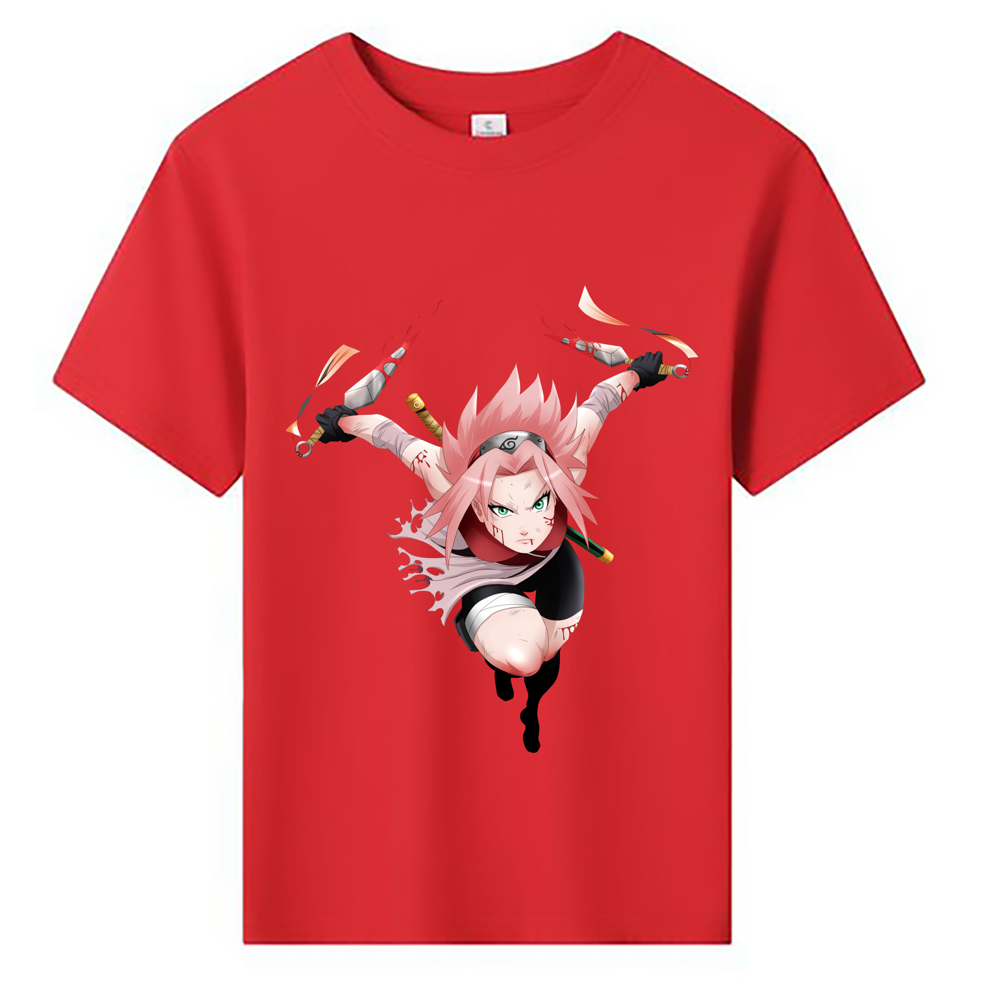 （画像用） NARUTO -ナルト- 春野サクラ Haruno Sakura 綿100％キッズTシャツ（フロントプリント）