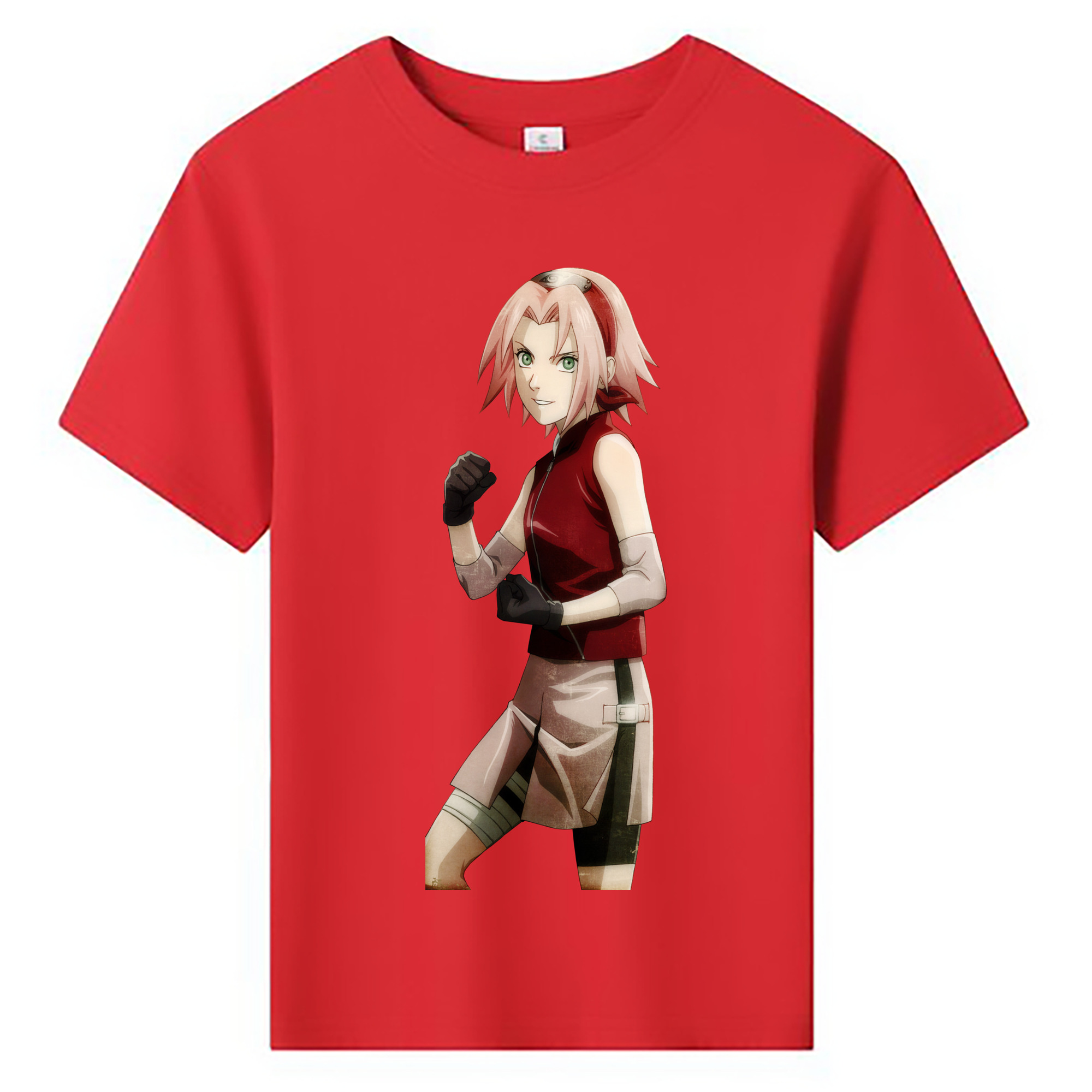 （画像用） NARUTO -ナルト- 春野サクラ Haruno Sakura 綿100％キッズTシャツ（フロントプリント）