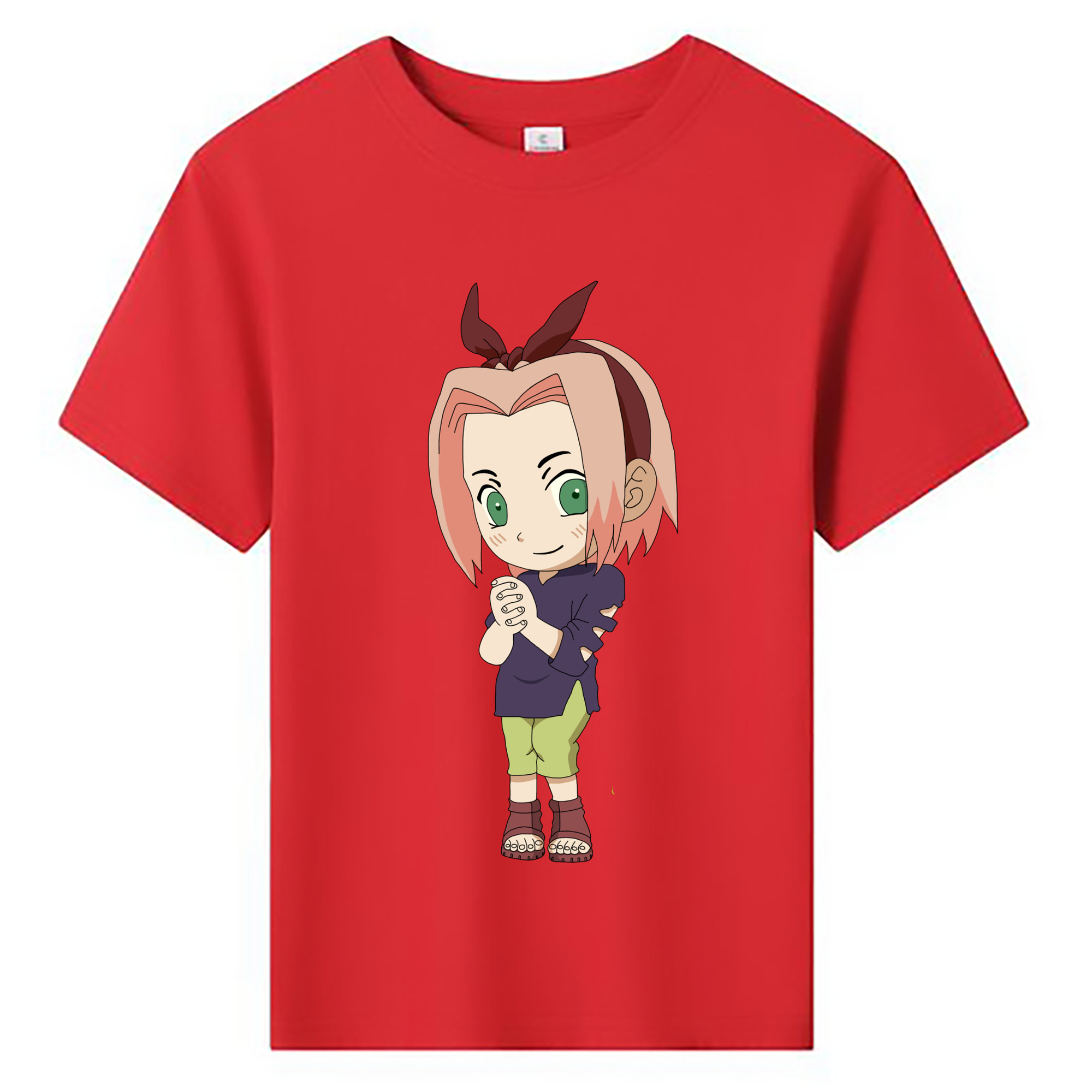 （画像用） NARUTO -ナルト- 春野サクラ Haruno Sakura 綿100％キッズTシャツ（フロントプリント）