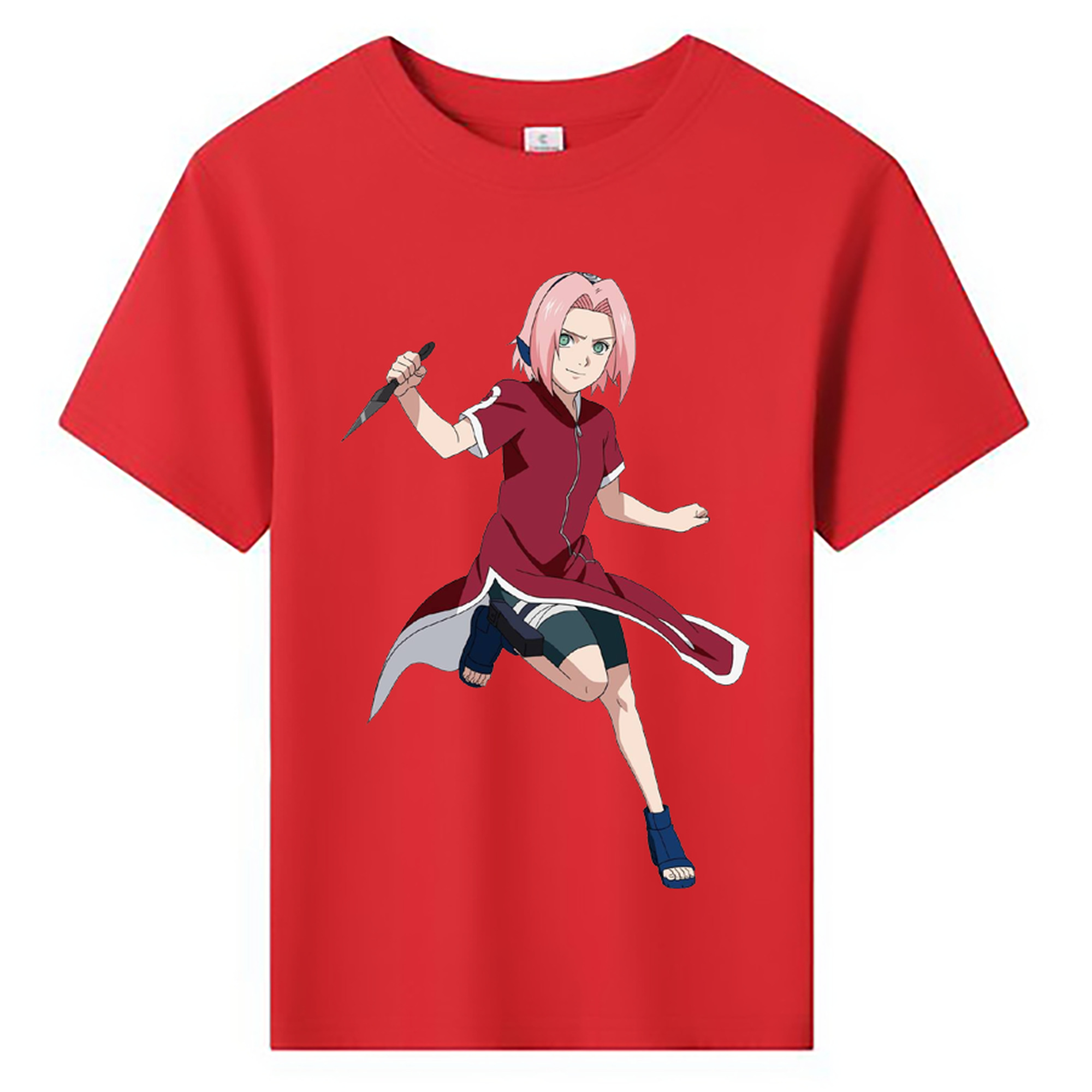 （画像用） NARUTO -ナルト- 春野サクラ Haruno Sakura 綿100％キッズTシャツ（フロントプリント）