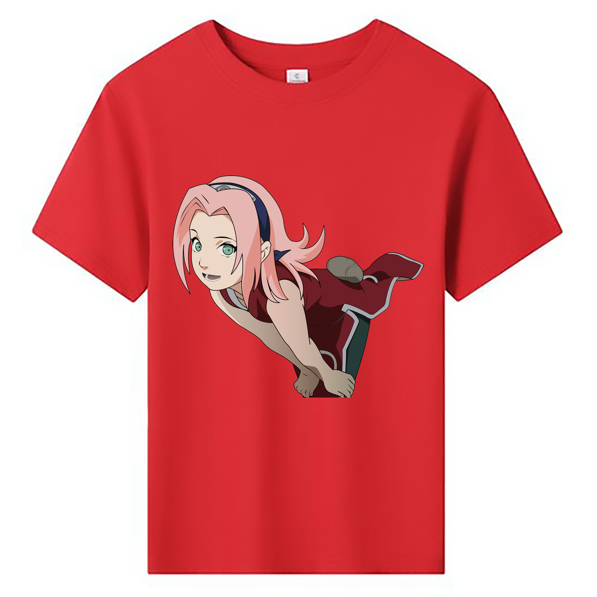 （画像用） NARUTO -ナルト- 春野サクラ Haruno Sakura 綿100％キッズTシャツ（フロントプリント）