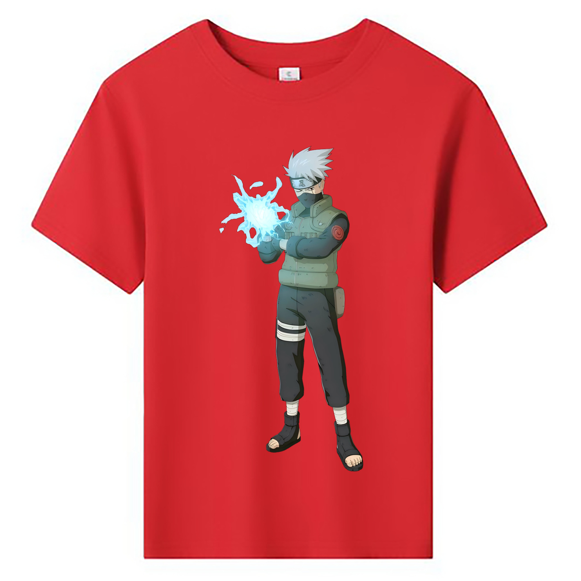 （画像用） NARUTO -ナルト- はたけ カカシ Hatake Kakashi 綿100％キッズTシャツ（フロントプリント）