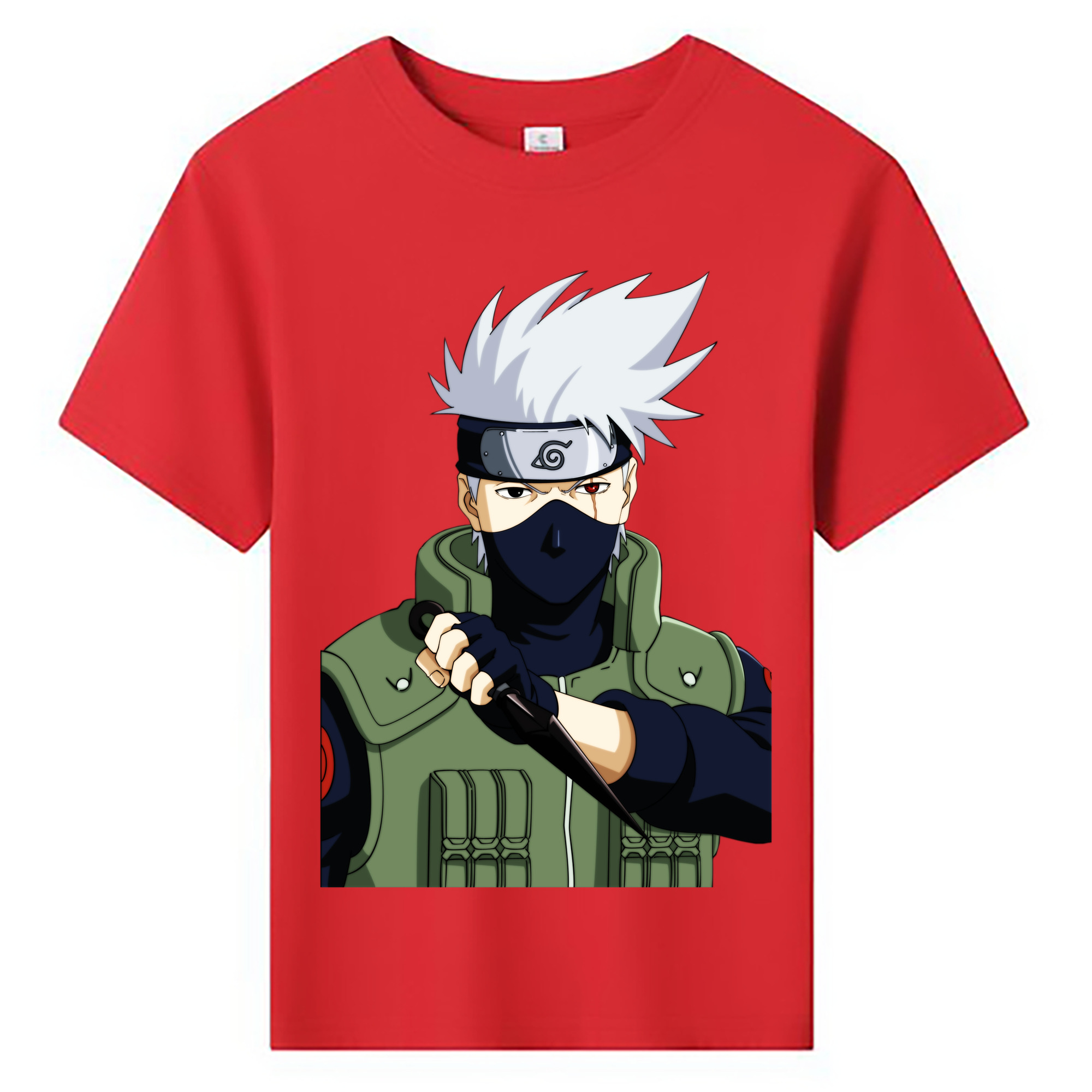 （画像用） NARUTO -ナルト- はたけ カカシ Hatake Kakashi 綿100％キッズTシャツ（フロントプリント）