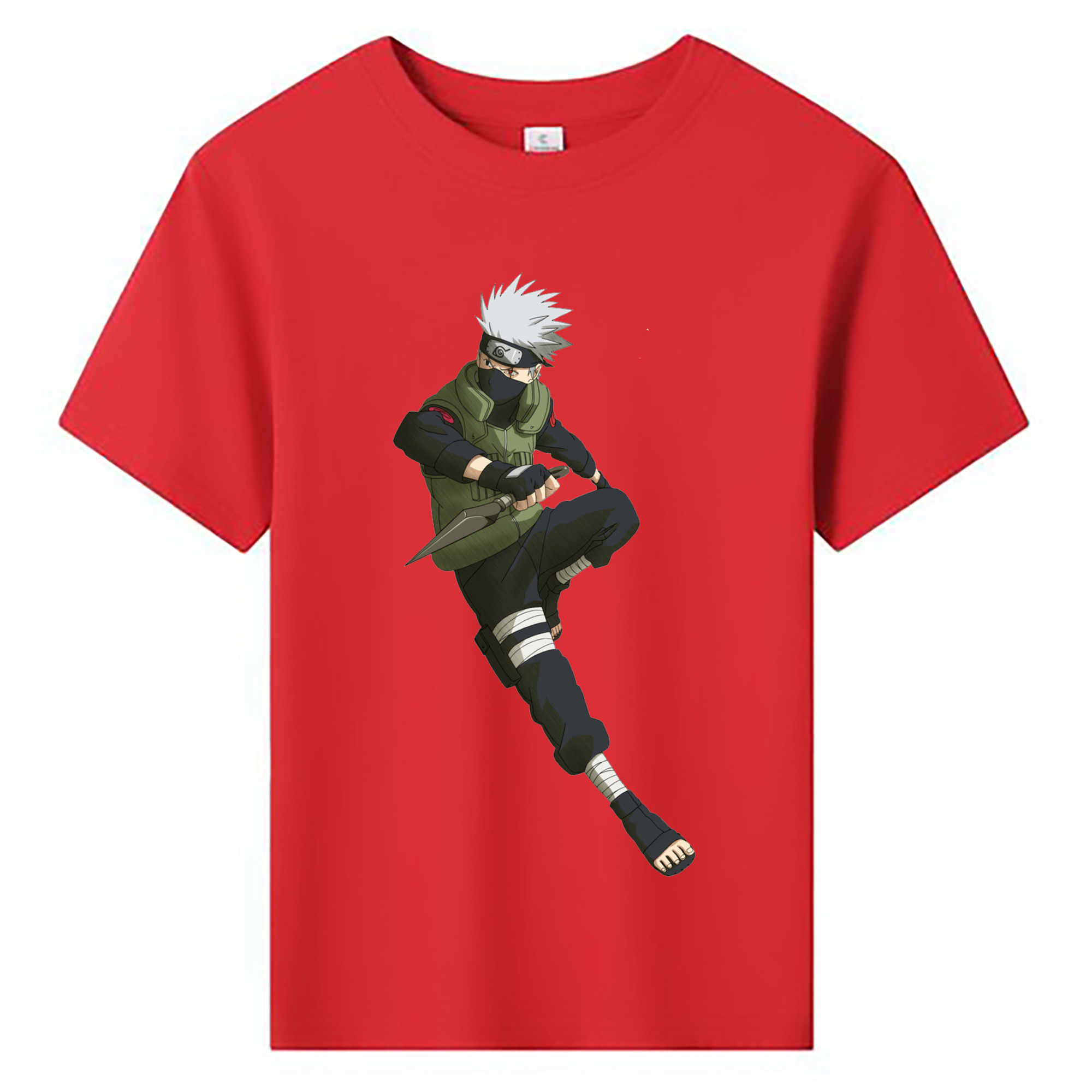 （画像用） NARUTO -ナルト- はたけ カカシ Hatake Kakashi 綿100％キッズTシャツ（フロントプリント）