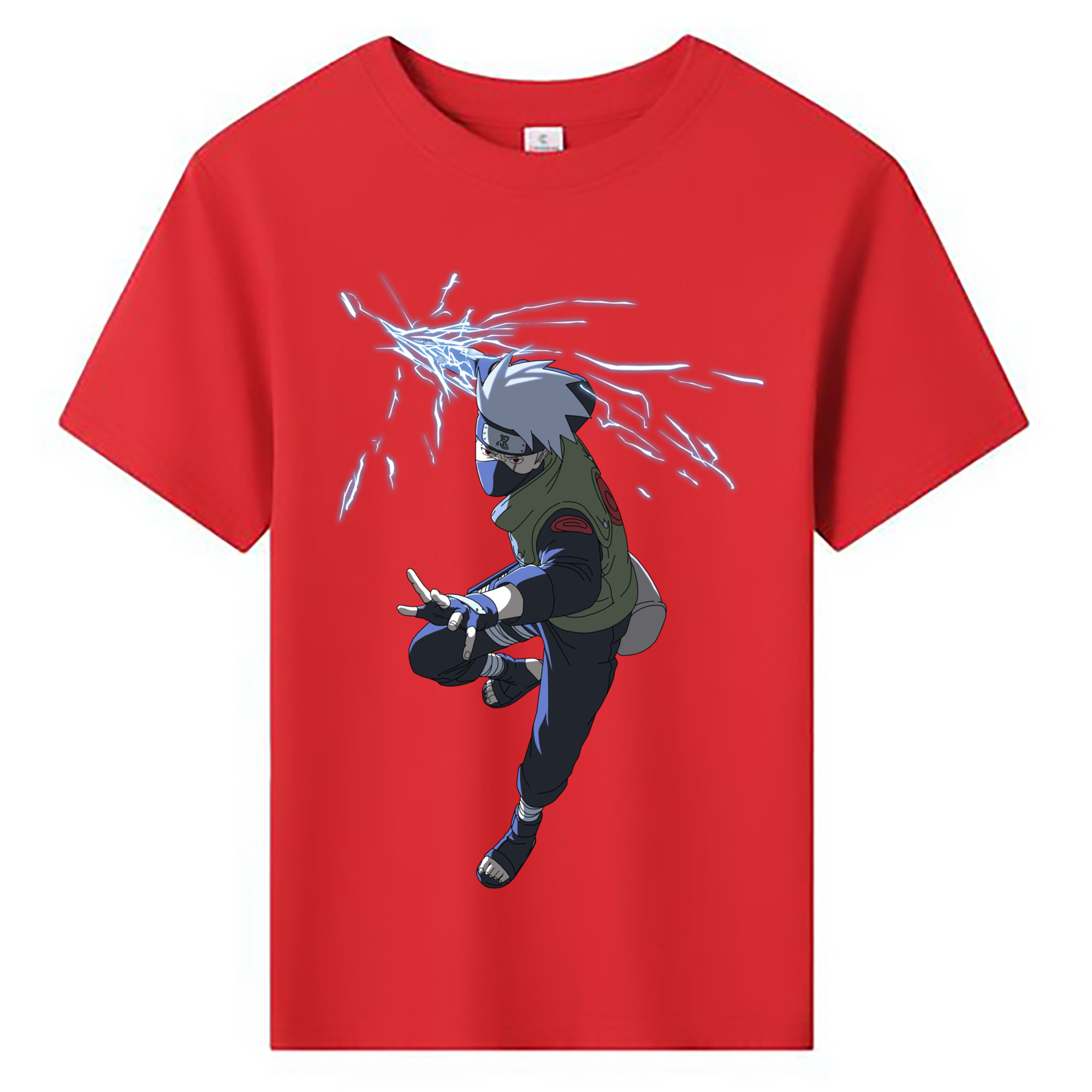 （画像用） NARUTO -ナルト- はたけ カカシ Hatake Kakashi 綿100％キッズTシャツ（フロントプリント）