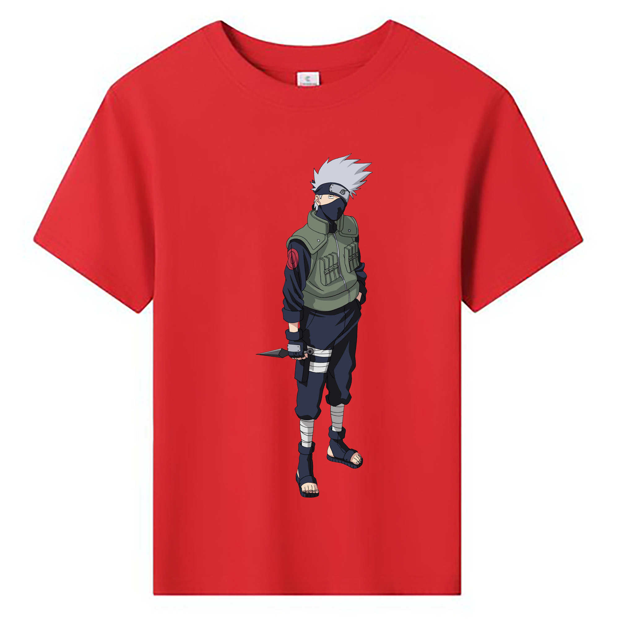 （画像用） NARUTO -ナルト- はたけ カカシ Hatake Kakashi 綿100％キッズTシャツ（フロントプリント）