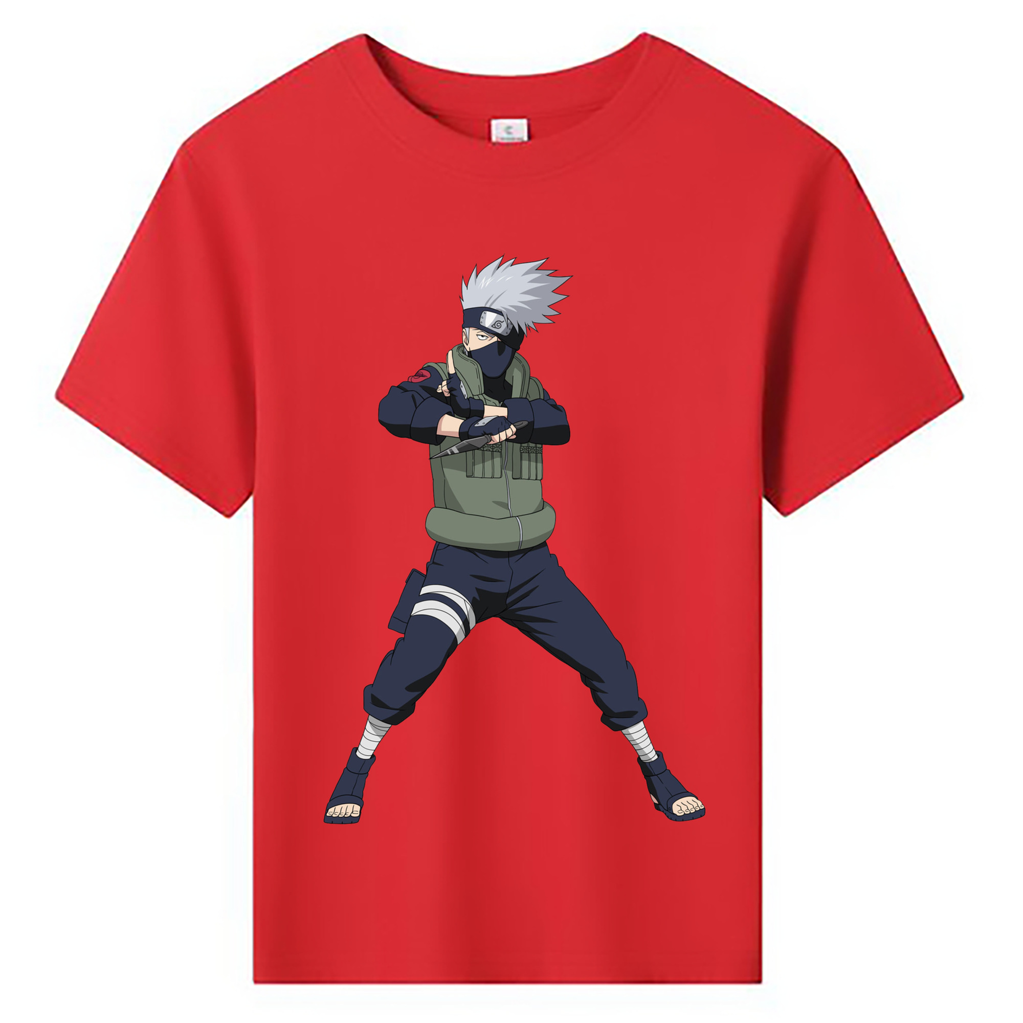 （画像用） NARUTO -ナルト- はたけ カカシ Hatake Kakashi 綿100％キッズTシャツ（フロントプリント）