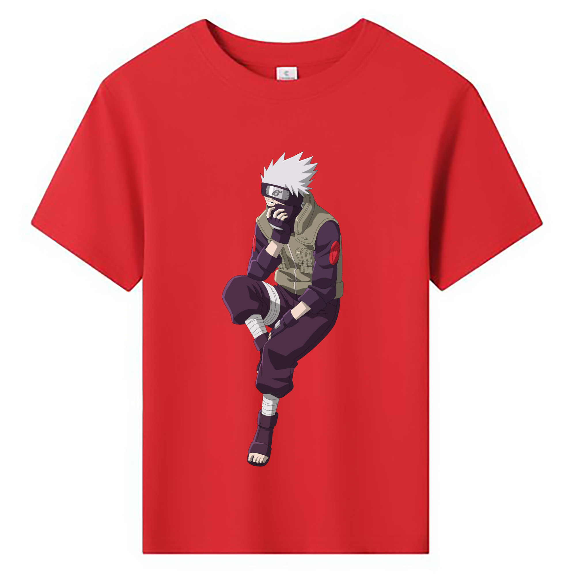（画像用） NARUTO -ナルト- はたけ カカシ Hatake Kakashi 綿100％キッズTシャツ（フロントプリント）
