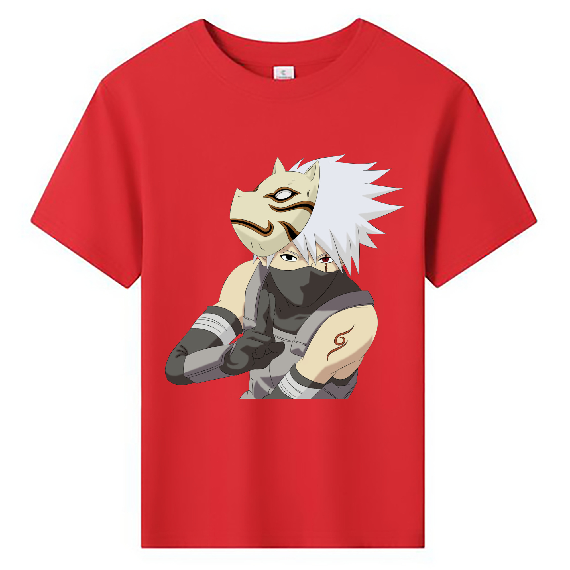 （画像用） NARUTO -ナルト- はたけ カカシ Hatake Kakashi 綿100％キッズTシャツ（フロントプリント）