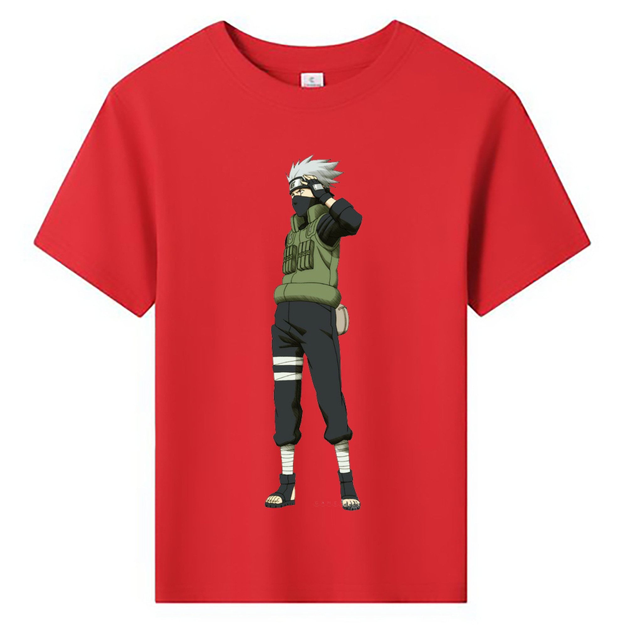 （画像用） NARUTO -ナルト- はたけ カカシ Hatake Kakashi 綿100％キッズTシャツ（フロントプリント）