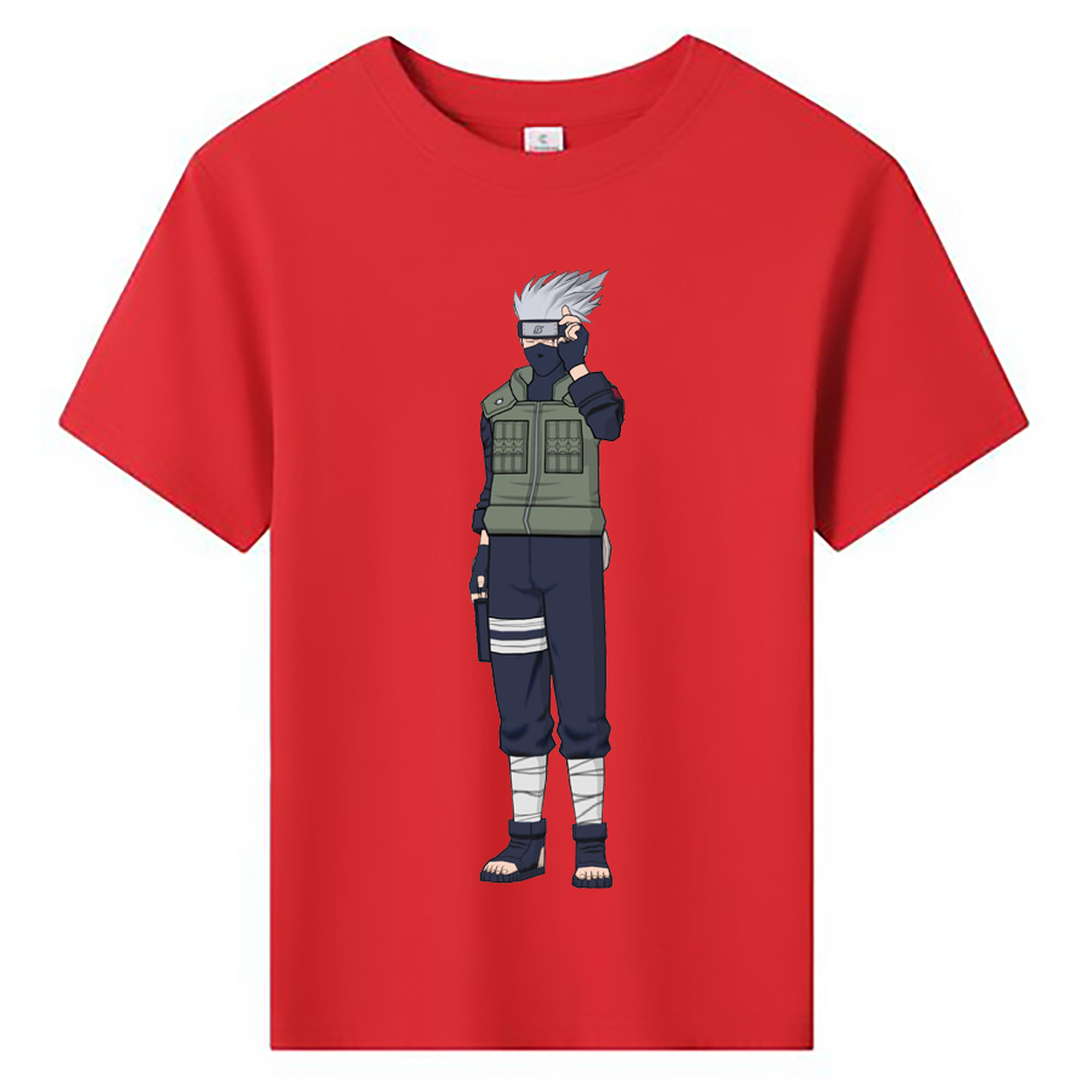 （画像用） NARUTO -ナルト- はたけ カカシ Hatake Kakashi 綿100％キッズTシャツ（フロントプリント）
