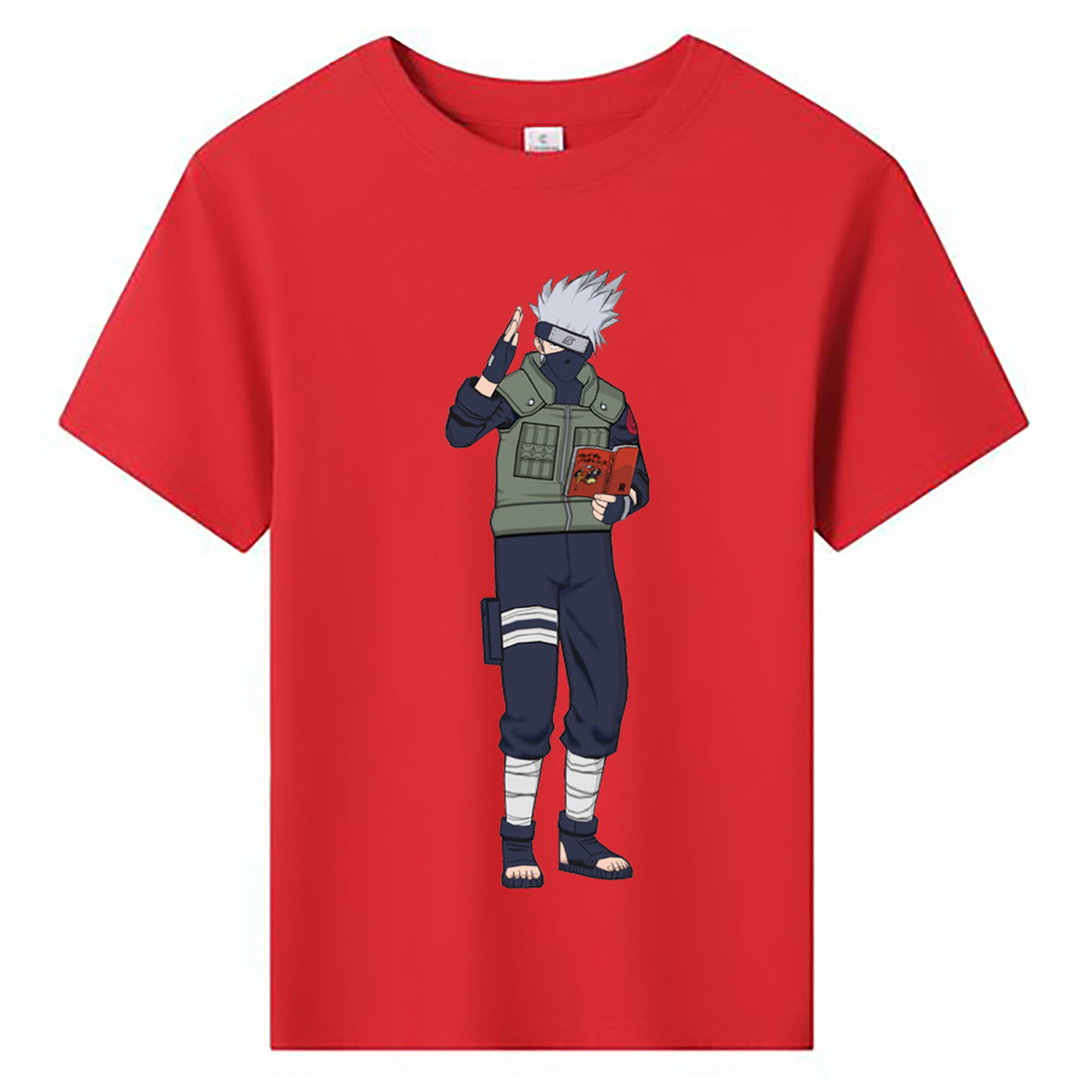 （画像用） NARUTO -ナルト- はたけ カカシ Hatake Kakashi 綿100％キッズTシャツ（フロントプリント）