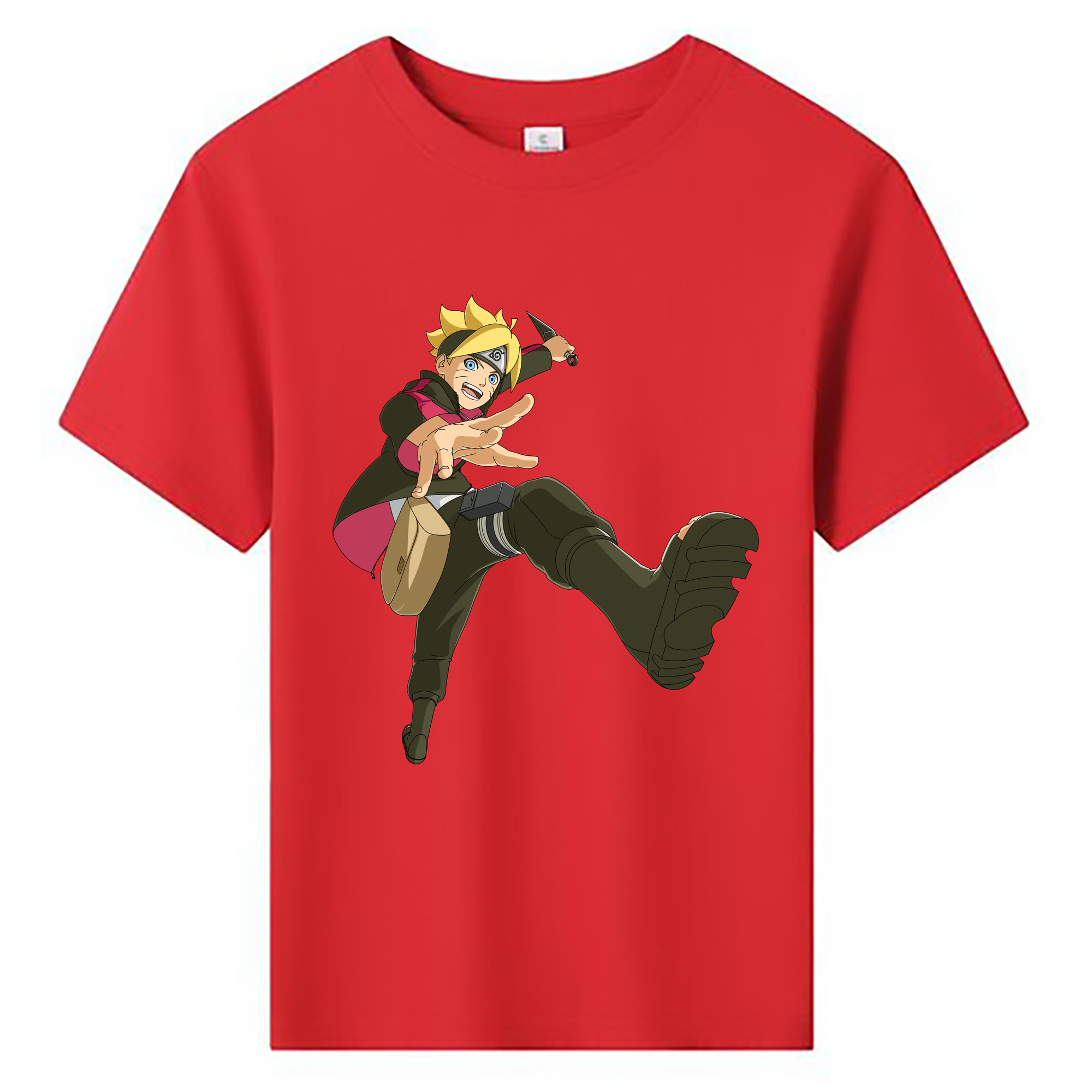 （画像用） NARUTO -ナルト- うずまき ボルト Uzumaki Boruto 綿100％キッズTシャツ（フロントプリント）