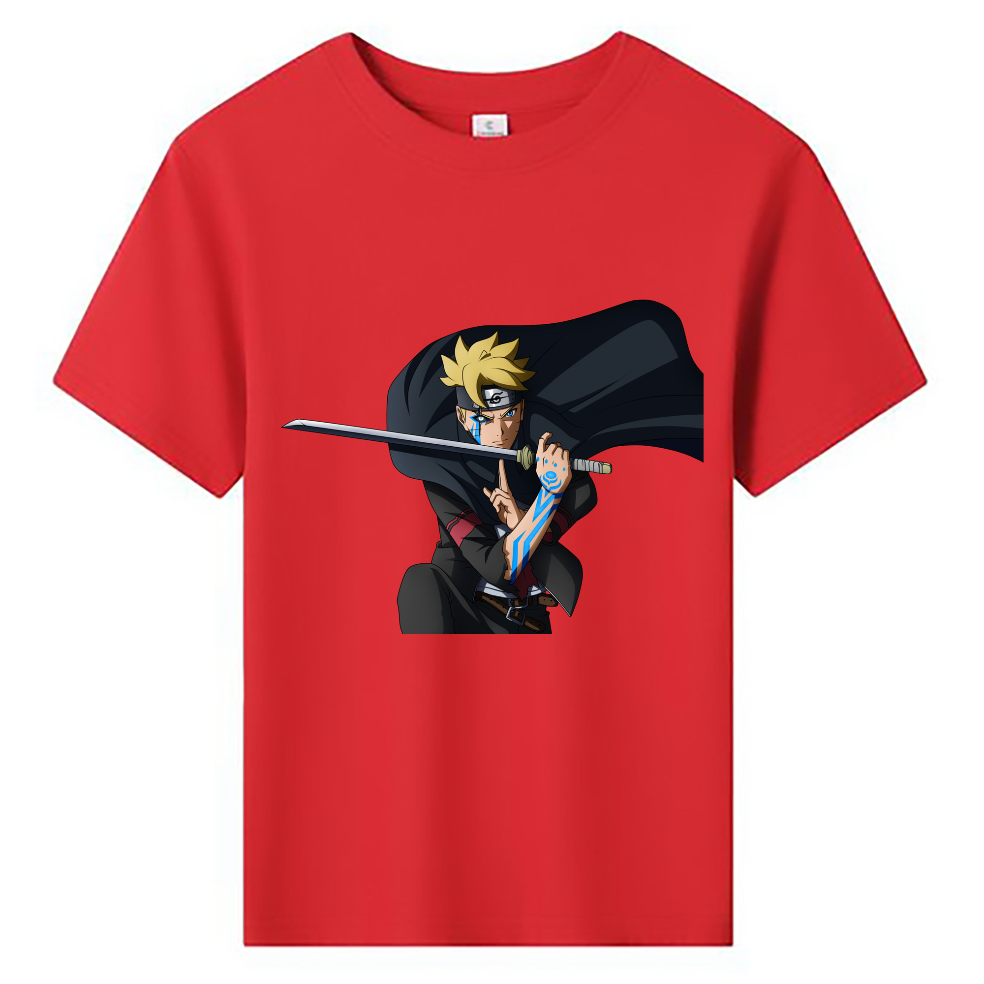 （画像用） NARUTO -ナルト- うずまき ボルト Uzumaki Boruto 綿100％キッズTシャツ（フロントプリント）