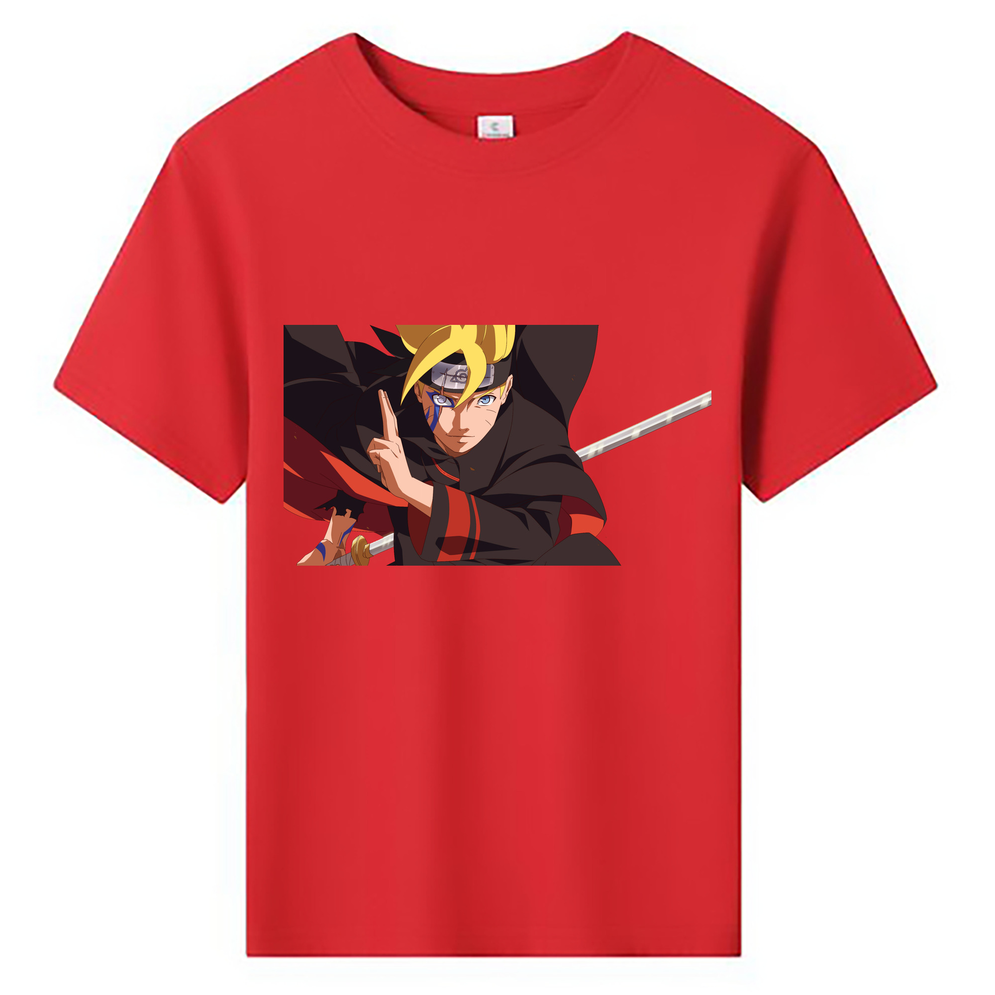 （画像用） NARUTO -ナルト- うずまき ボルト Uzumaki Boruto 綿100％キッズTシャツ（フロントプリント）