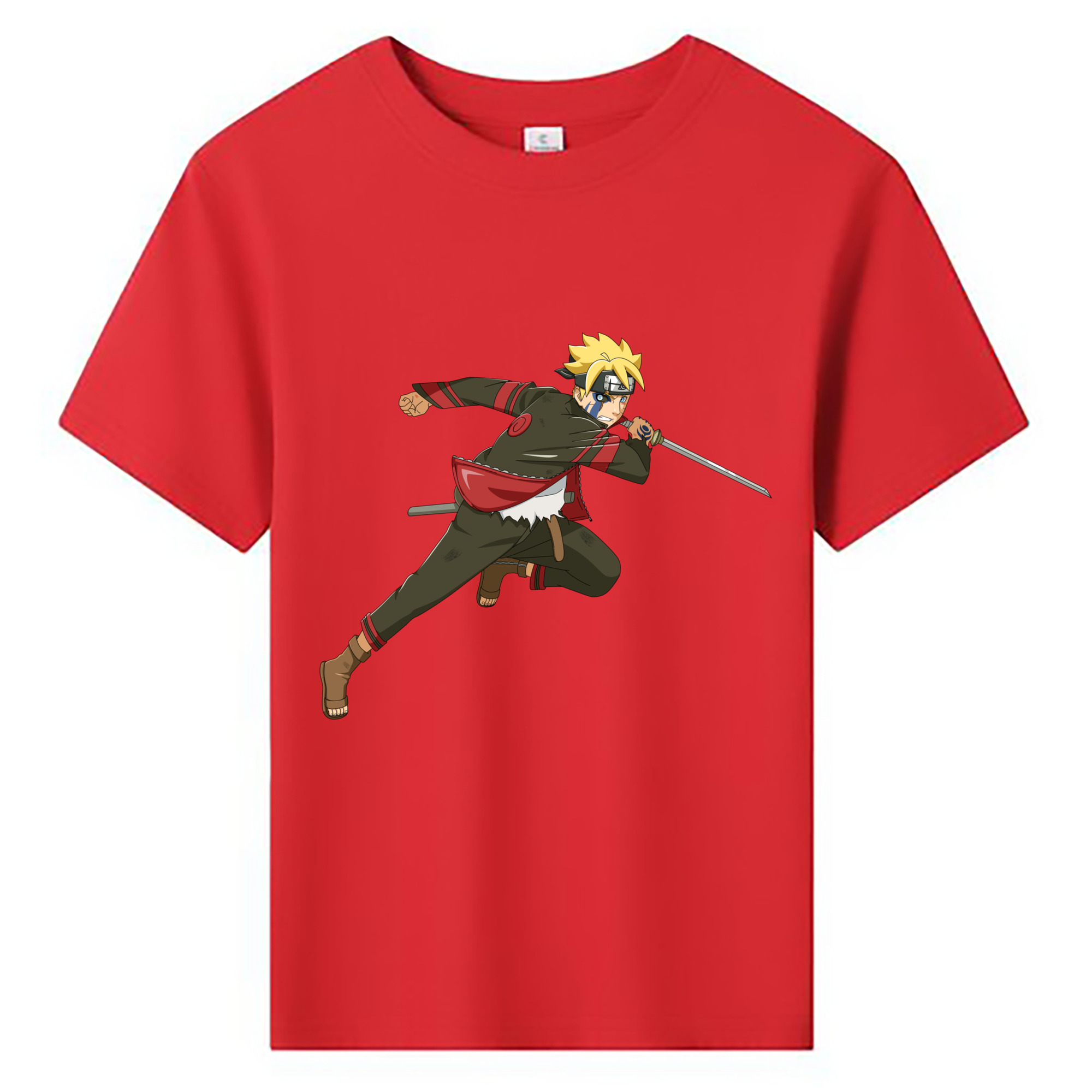 （画像用） NARUTO -ナルト- うずまき ボルト Uzumaki Boruto 綿100％キッズTシャツ（フロントプリント）