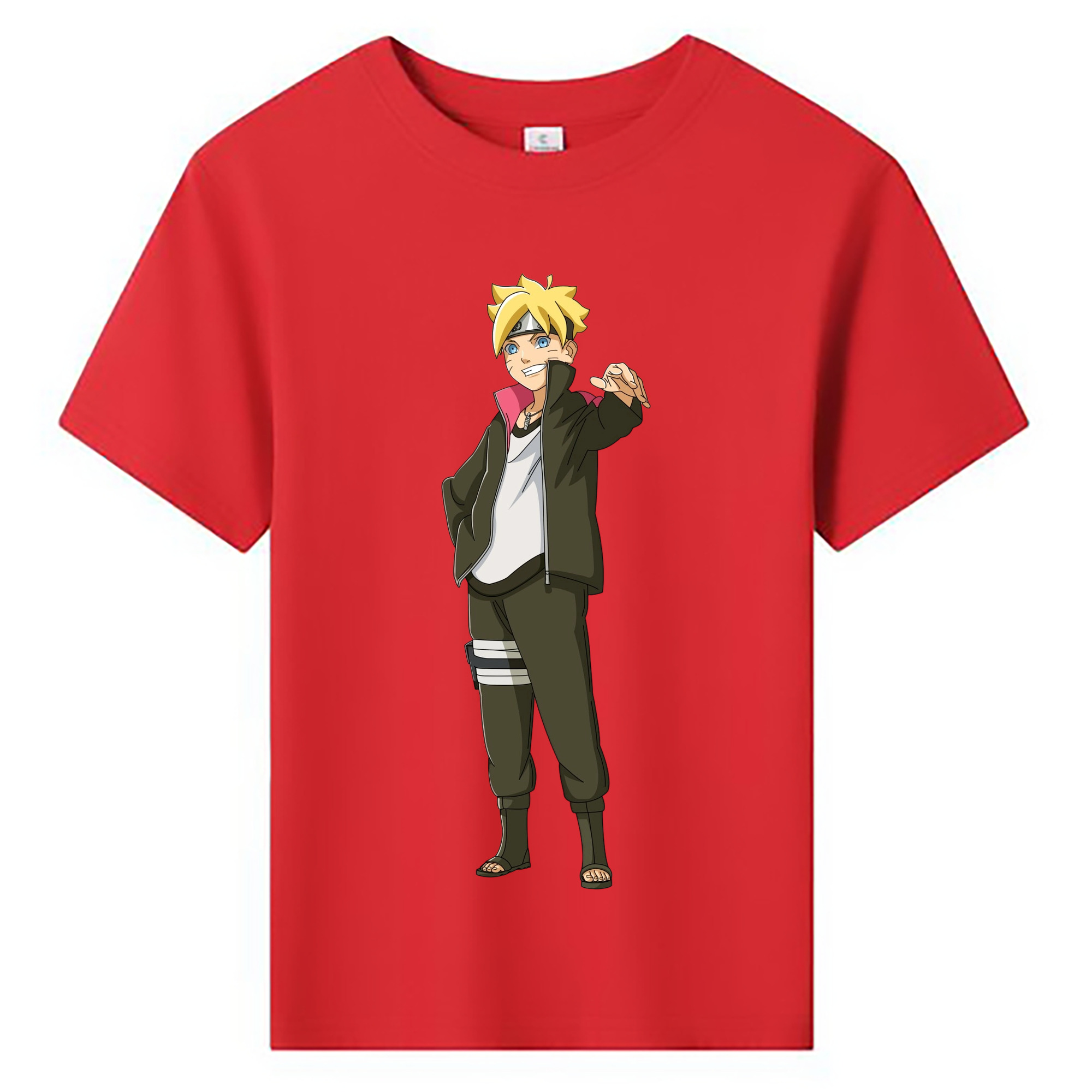 （画像用） NARUTO -ナルト- うずまき ボルト Uzumaki Boruto 綿100％キッズTシャツ（フロントプリント）
