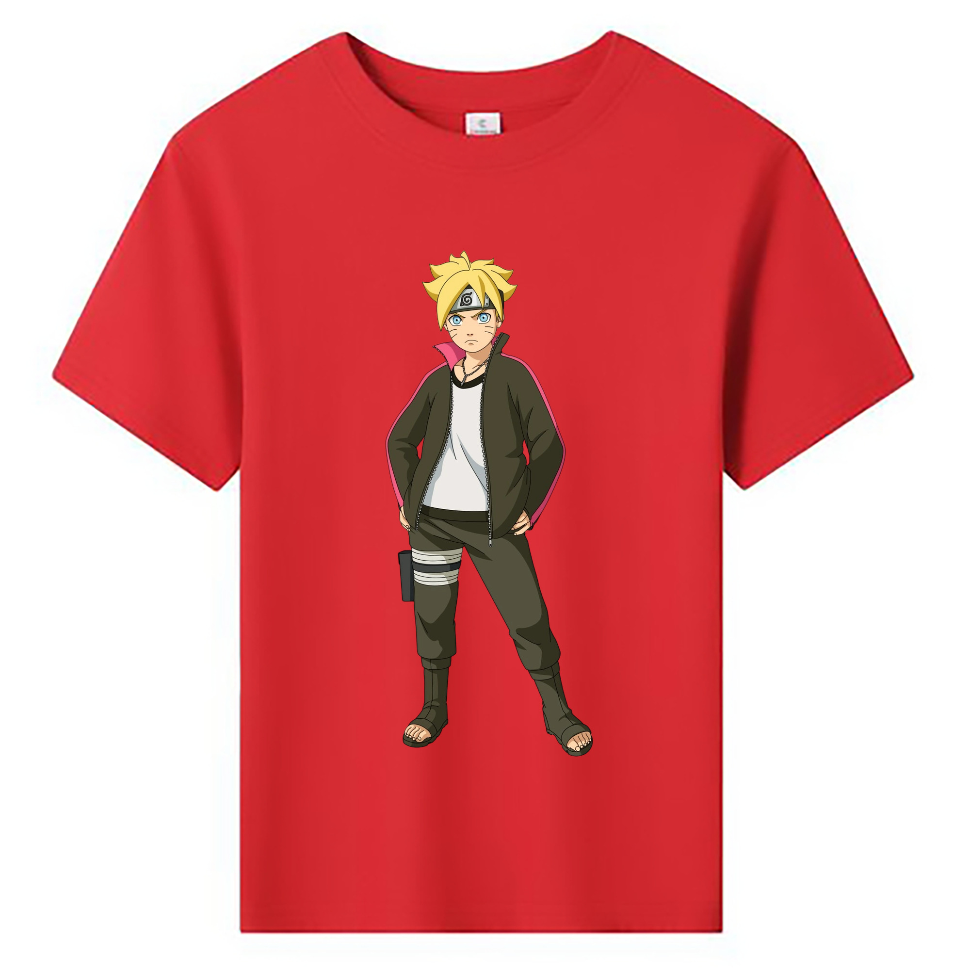 （画像用） NARUTO -ナルト- うずまき ボルト Uzumaki Boruto 綿100％キッズTシャツ（フロントプリント）