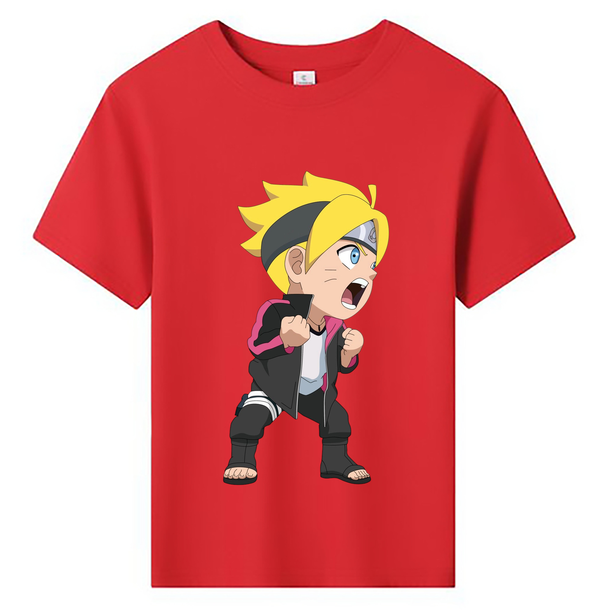 （画像用） NARUTO -ナルト- うずまき ボルト Uzumaki Boruto 綿100％キッズTシャツ（フロントプリント）