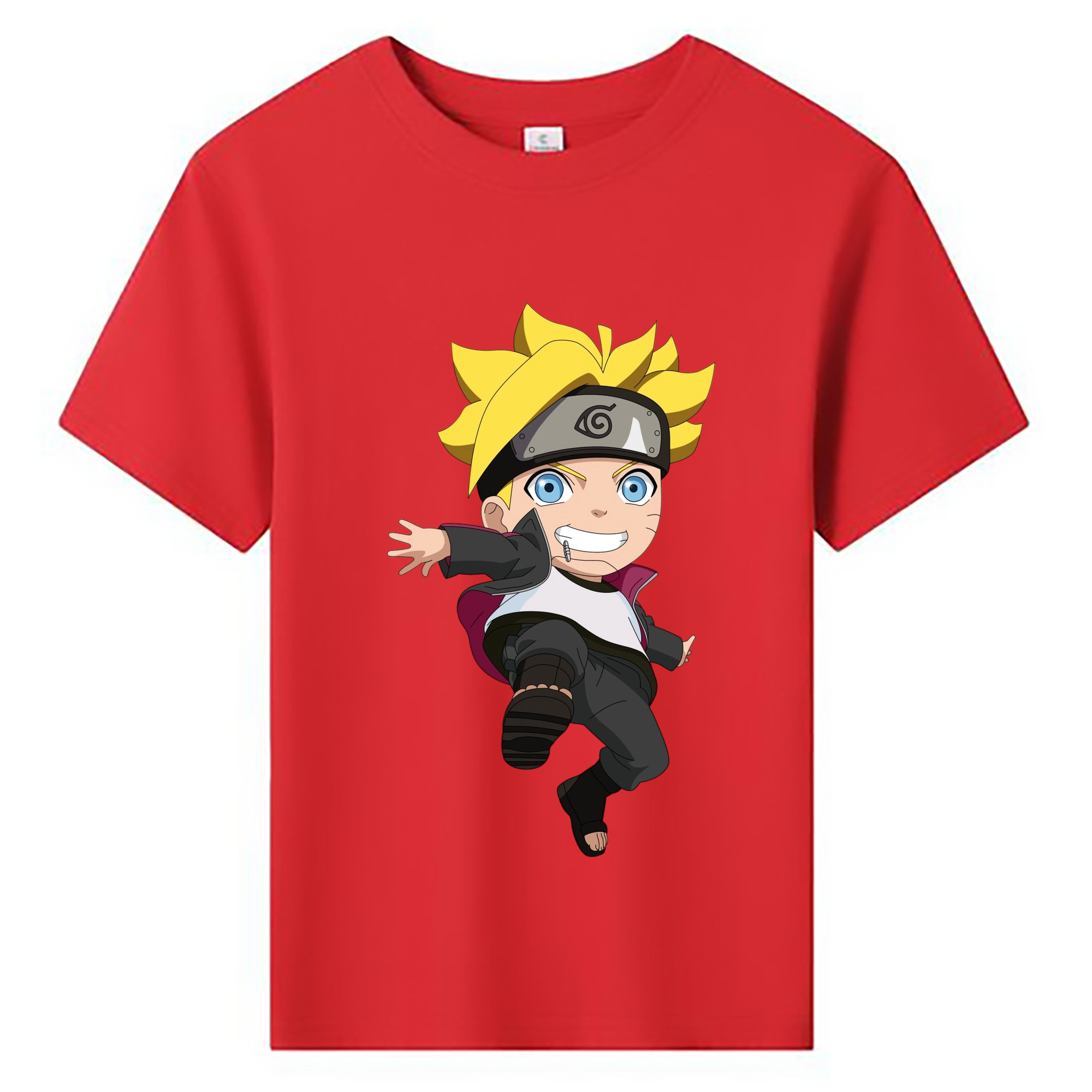 （画像用） NARUTO -ナルト- うずまき ボルト Uzumaki Boruto 綿100％キッズTシャツ（フロントプリント）