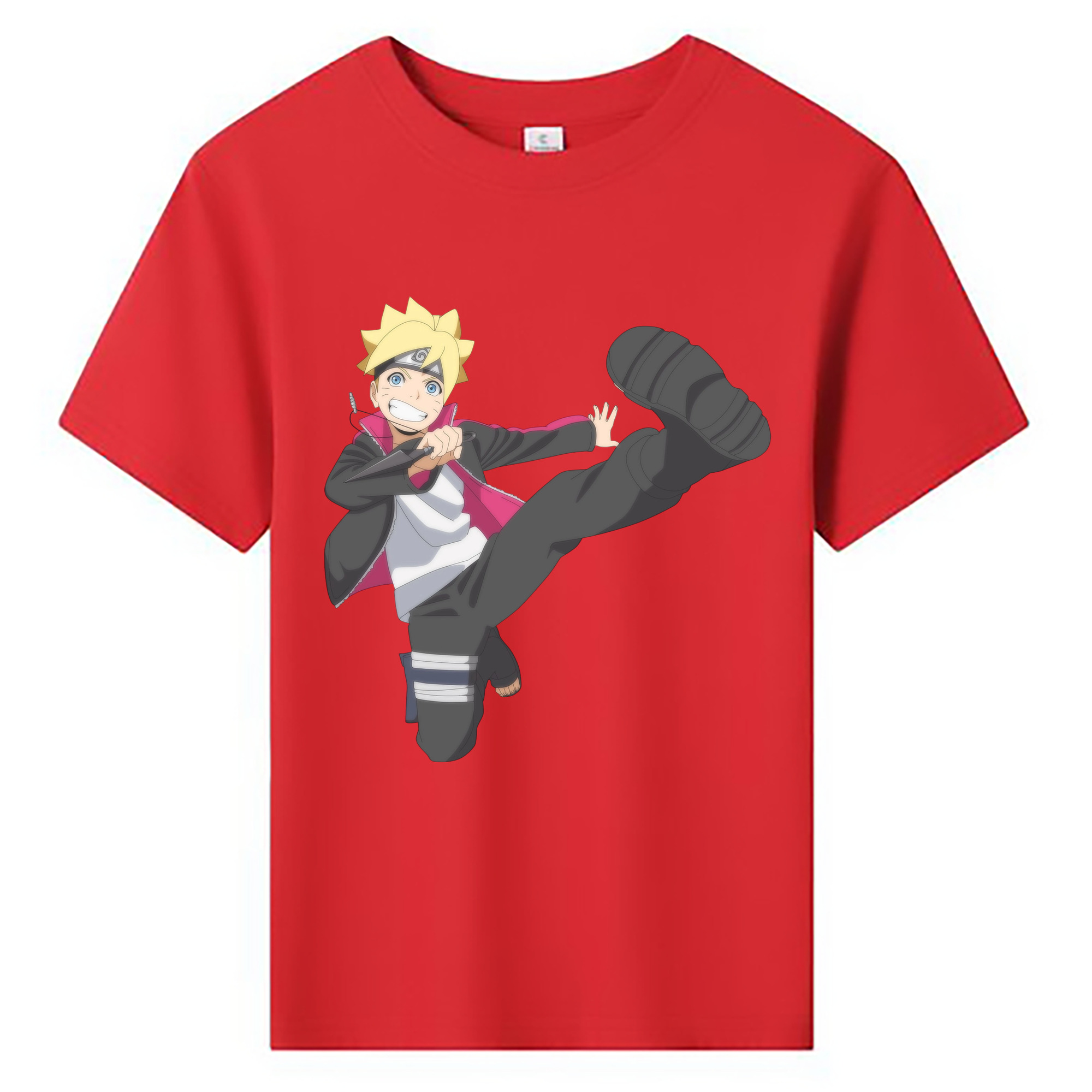 （画像用） NARUTO -ナルト- うずまき ボルト Uzumaki Boruto 綿100％キッズTシャツ（フロントプリント）
