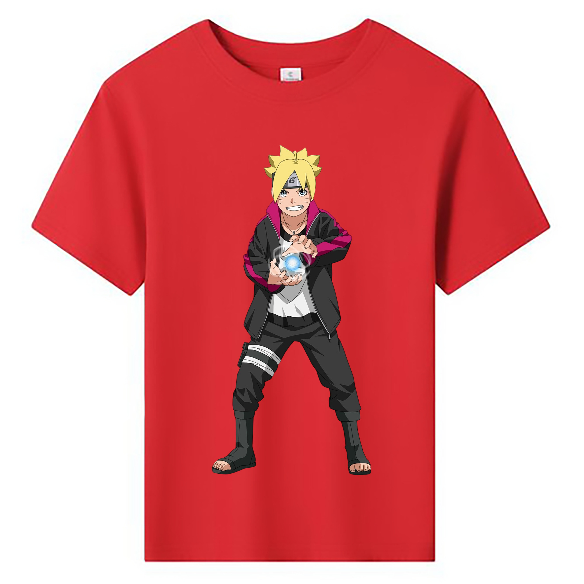 （画像用） NARUTO -ナルト- うずまき ボルト Uzumaki Boruto 綿100％キッズTシャツ（フロントプリント）