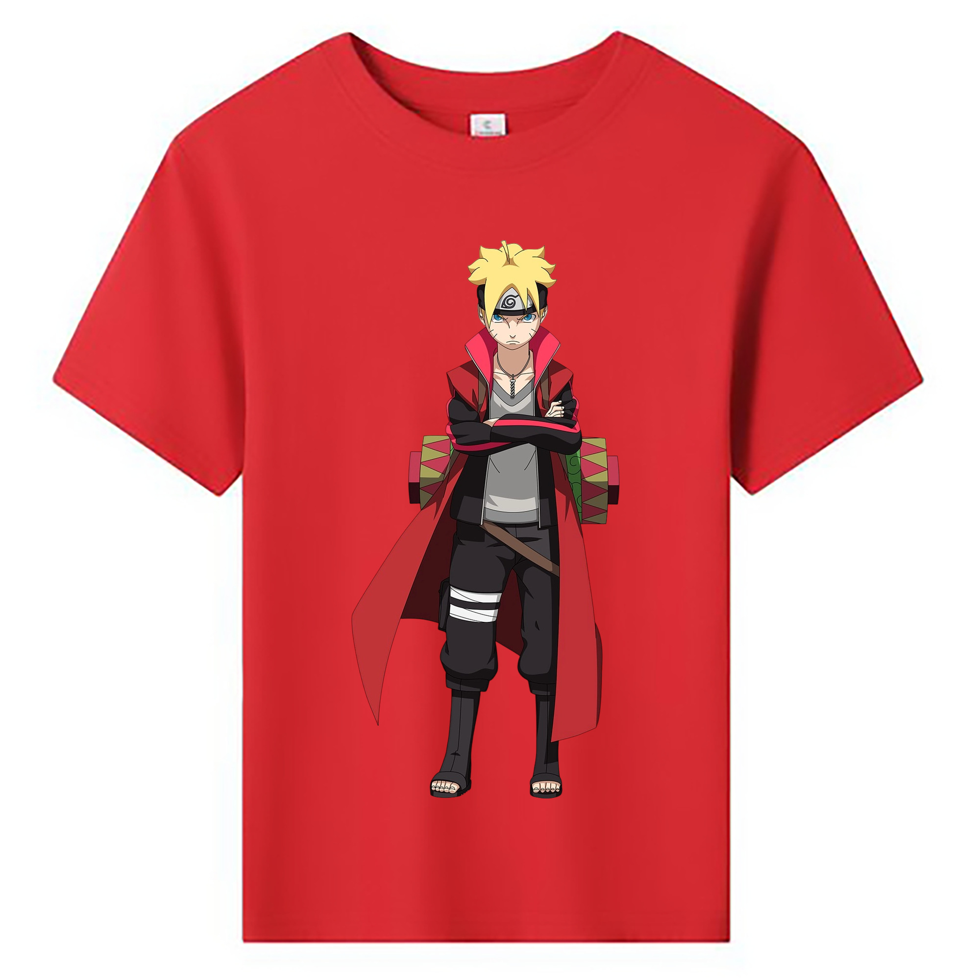 （画像用） NARUTO -ナルト- うずまき ボルト Uzumaki Boruto 綿100％キッズTシャツ（フロントプリント）