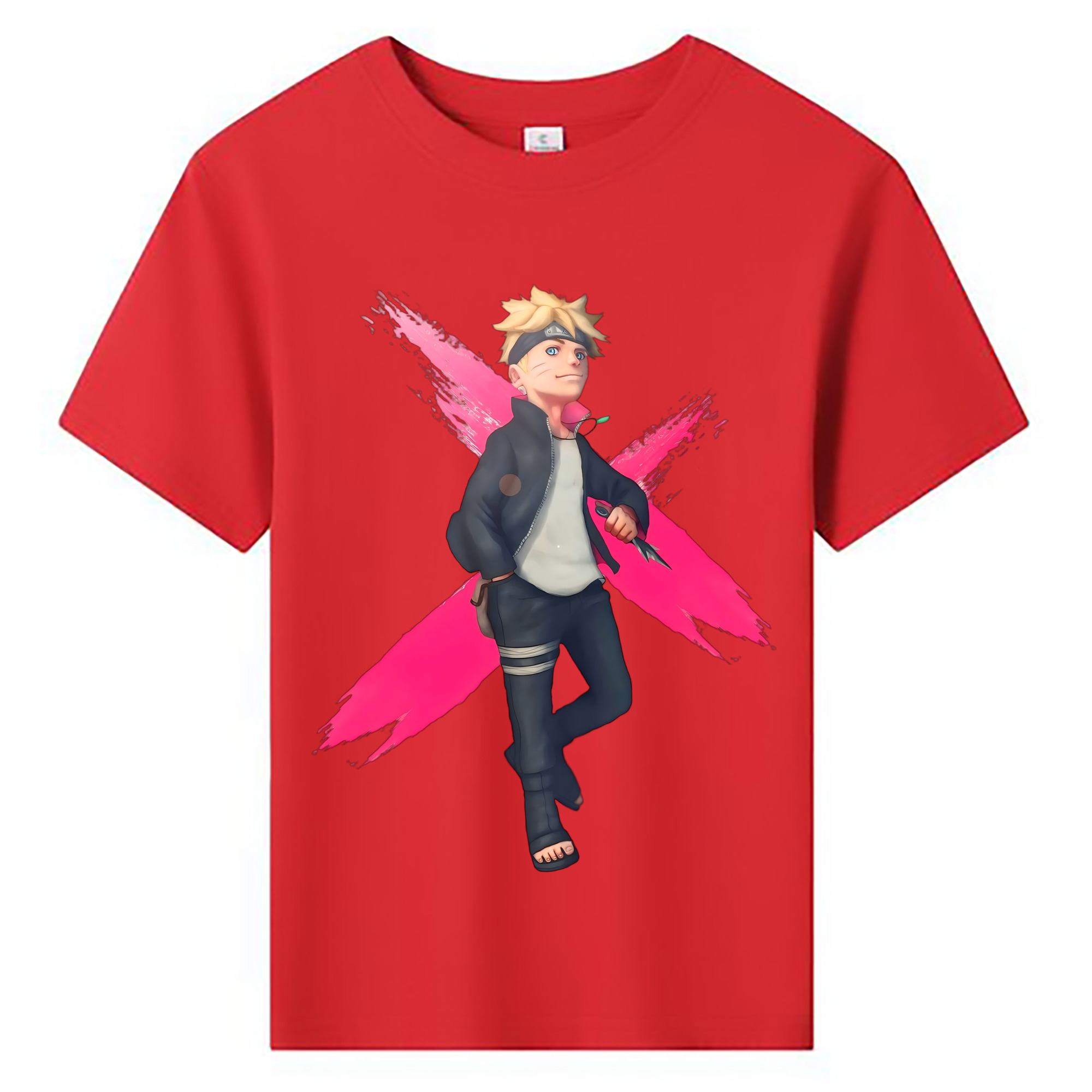 （画像用） NARUTO -ナルト- うずまき ボルト Uzumaki Boruto 綿100％キッズTシャツ（フロントプリント）