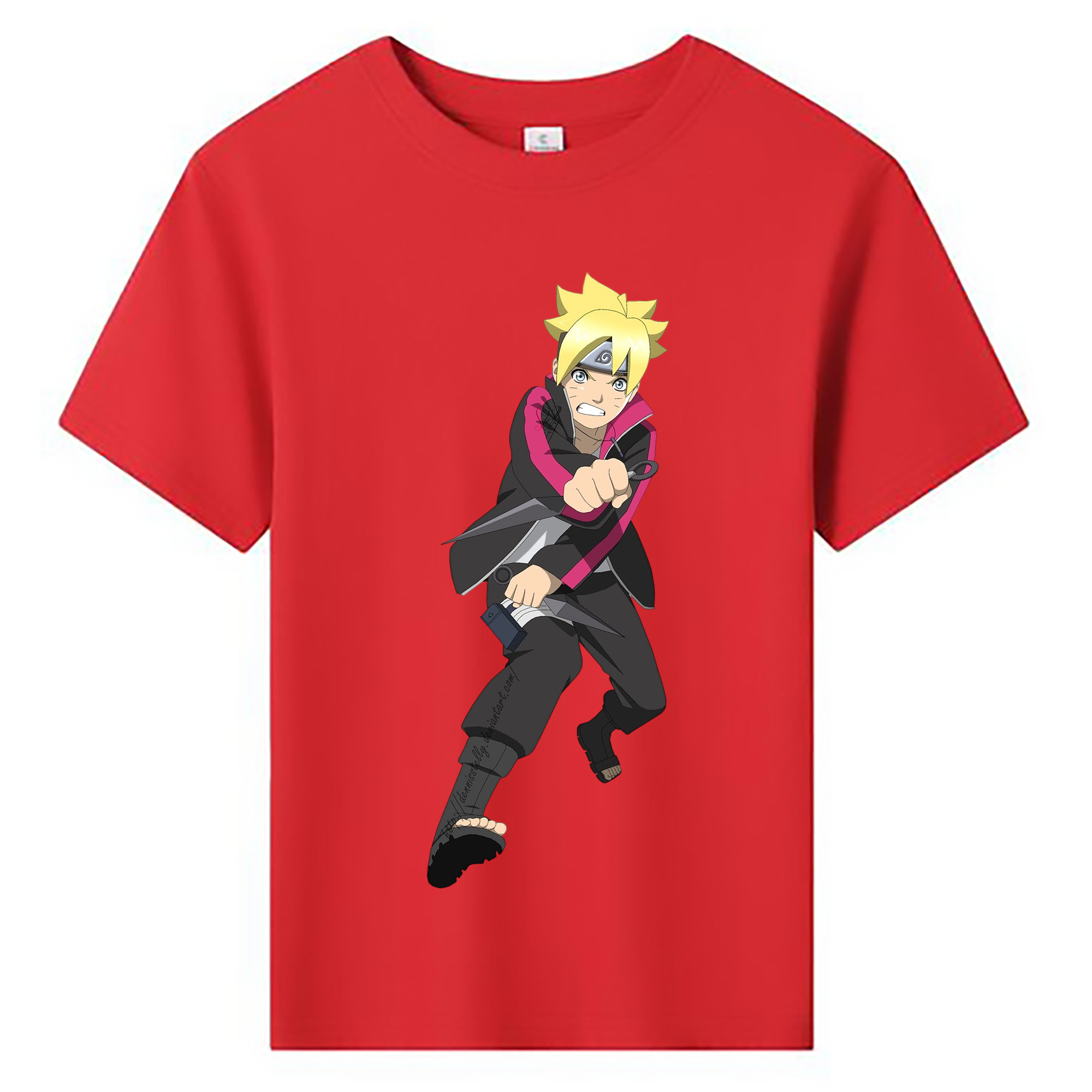 （画像用） NARUTO -ナルト- うずまき ボルト Uzumaki Boruto 綿100％キッズTシャツ（フロントプリント）