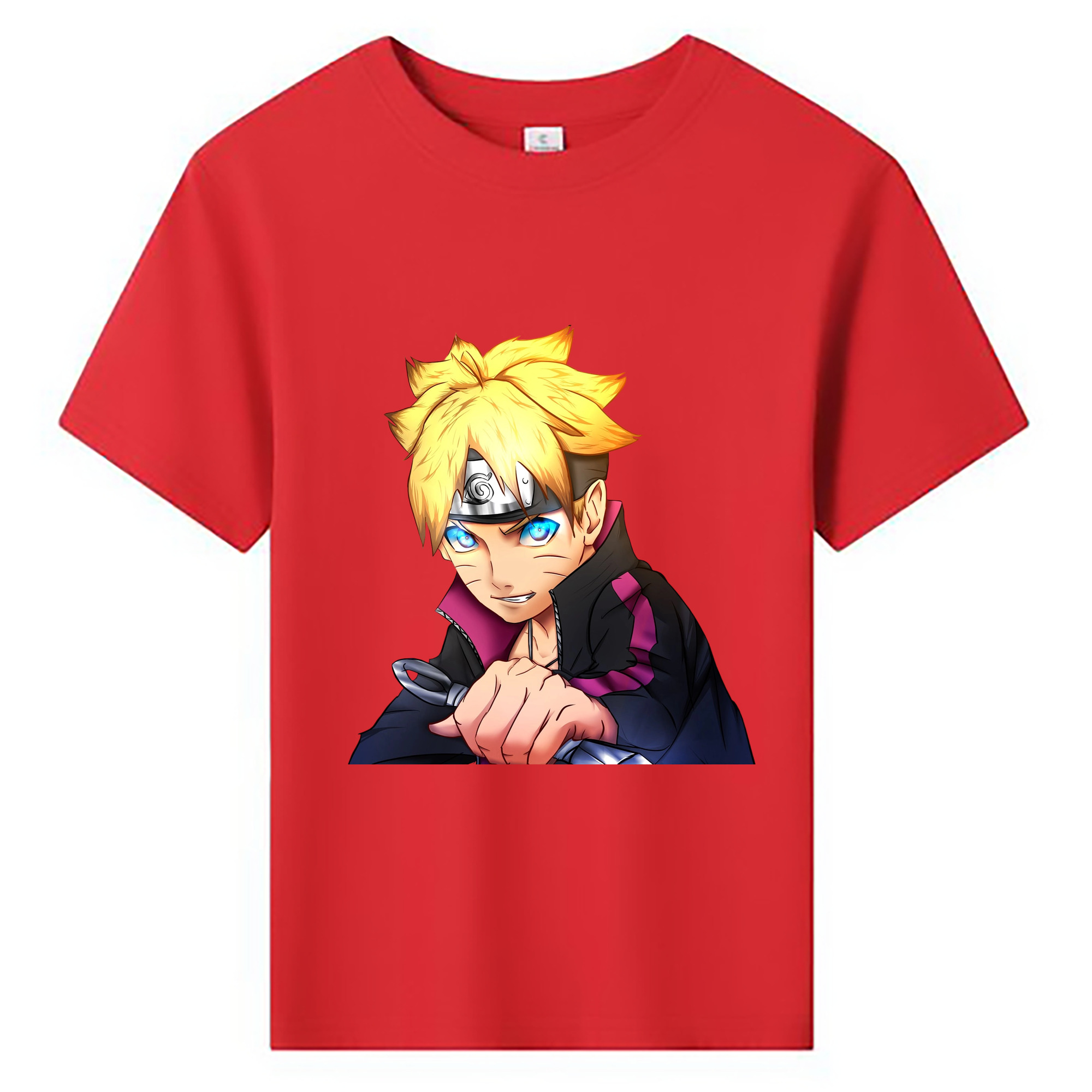 （画像用） NARUTO -ナルト- うずまき ボルト Uzumaki Boruto 綿100％キッズTシャツ（フロントプリント）
