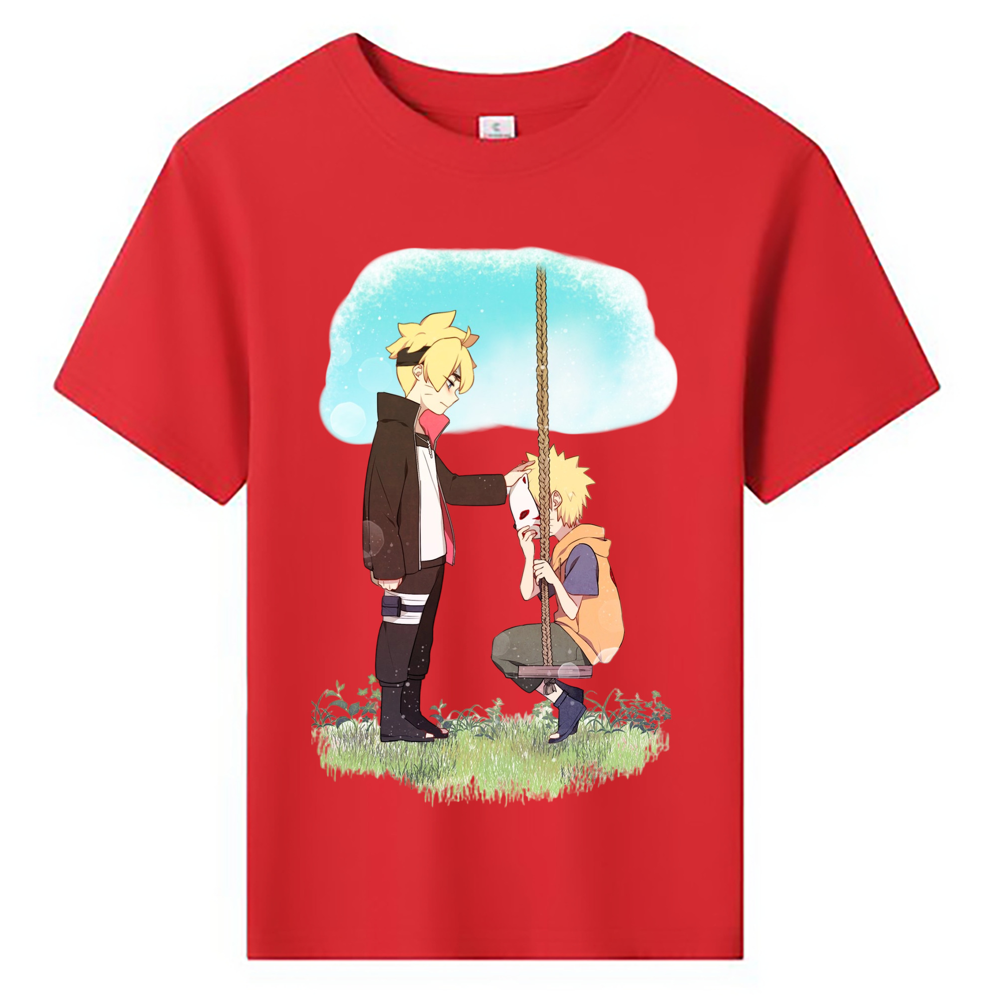 （画像用） NARUTO -ナルト- うずまき ボルト Uzumaki Boruto 綿100％キッズTシャツ（フロントプリント）