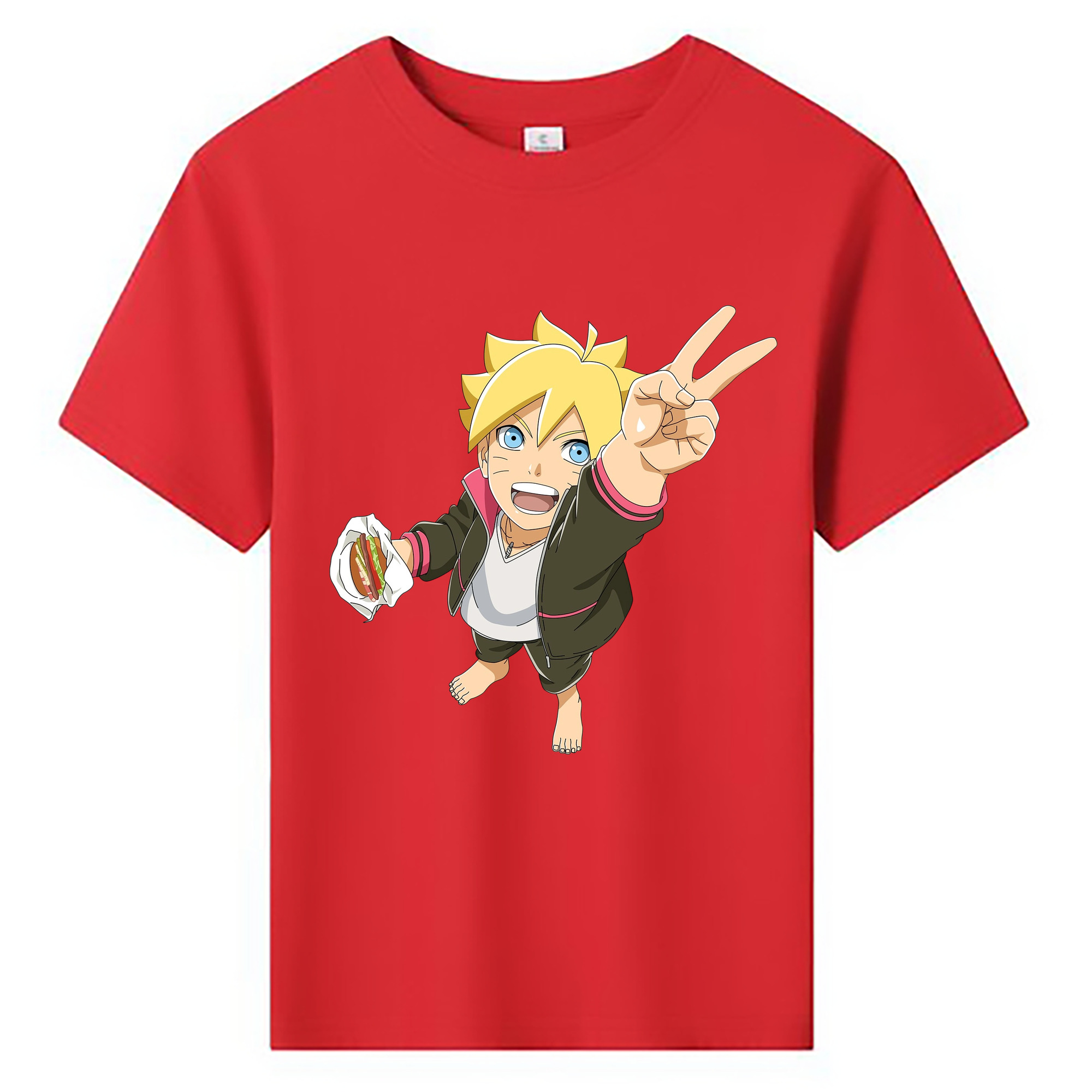 （画像用） NARUTO -ナルト- うずまき ボルト Uzumaki Boruto 綿100％キッズTシャツ（フロントプリント）