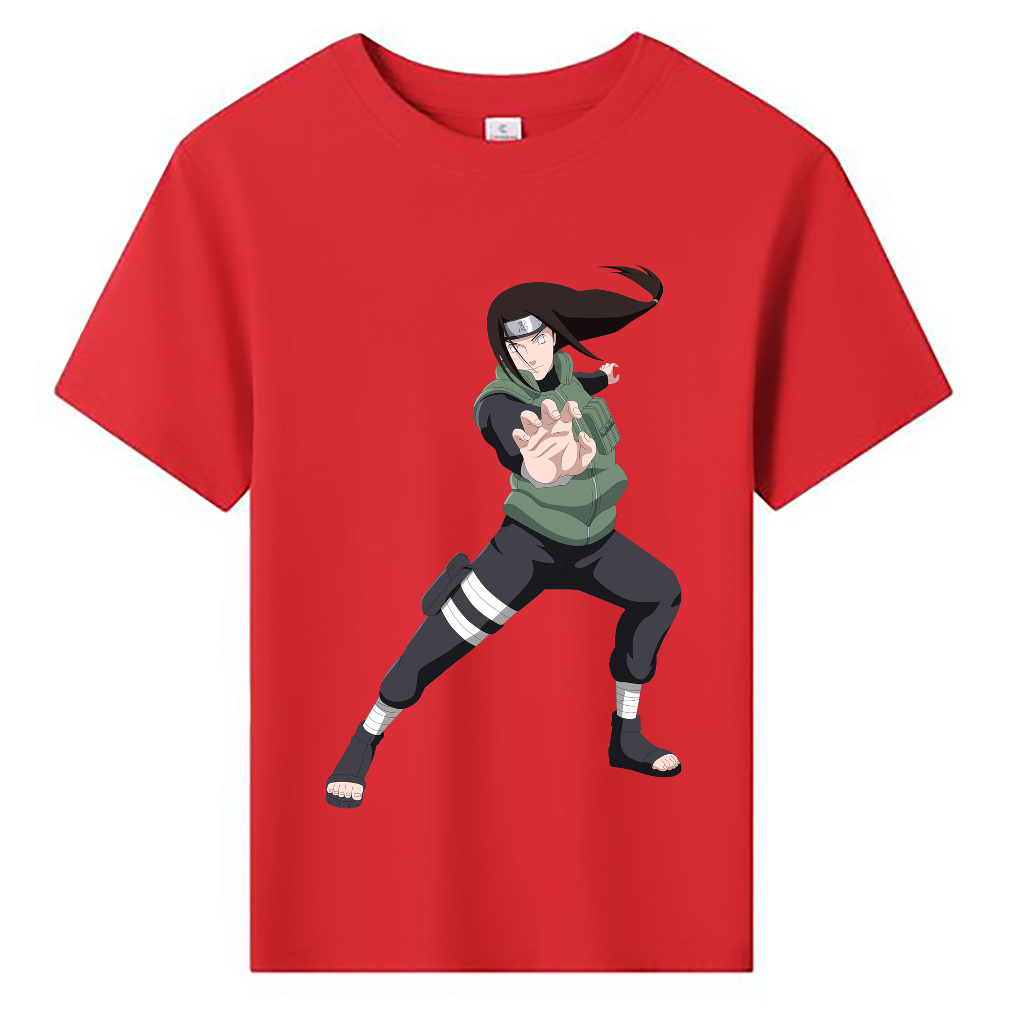 （画像用） NARUTO -ナルト- 日向ネジ Hyūga Neji 綿100％キッズTシャツ（フロントプリント）