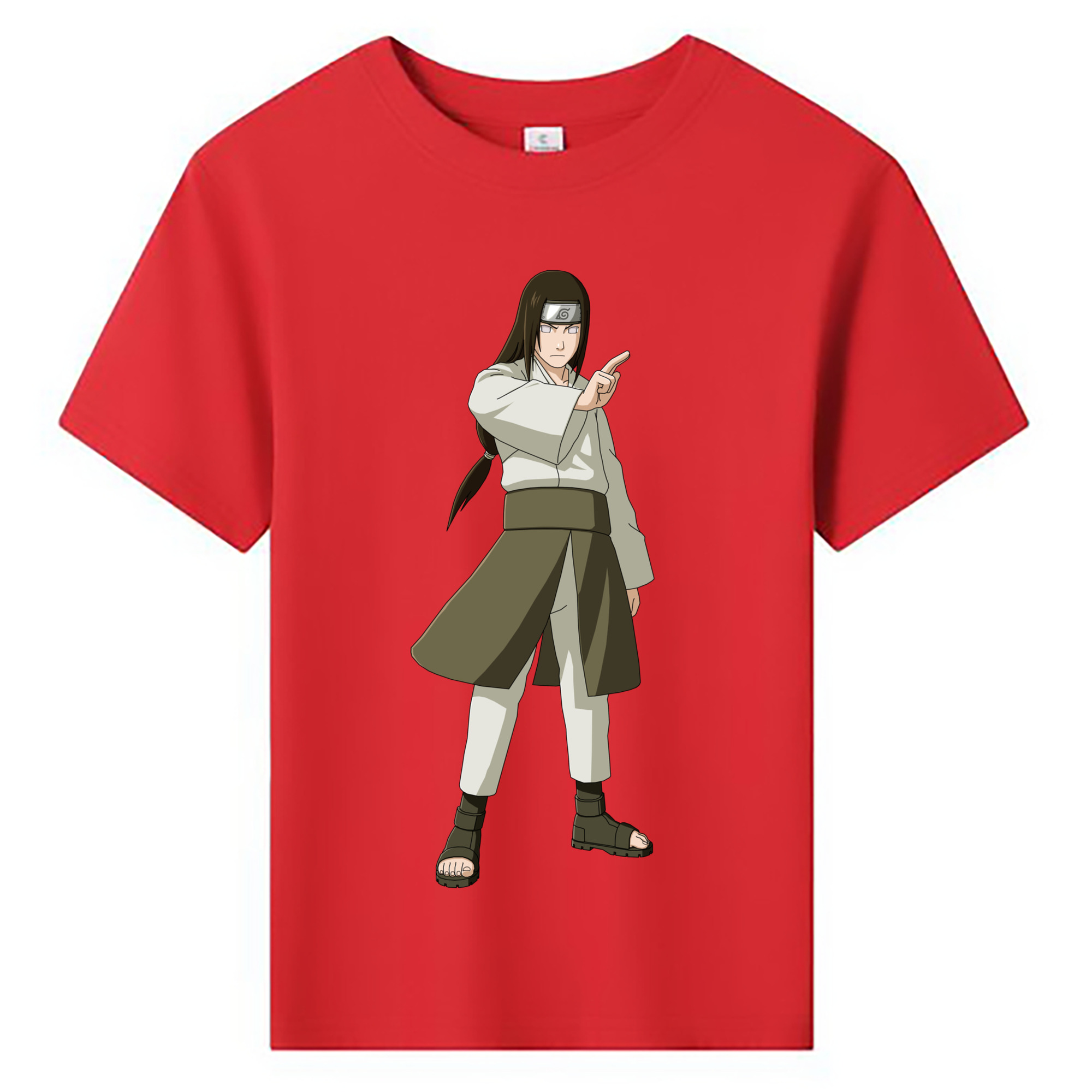 NARUTO -ナルト- 日向ネジ Hyūga Neji 綿100％キッズTシャツ（フロントプリント）